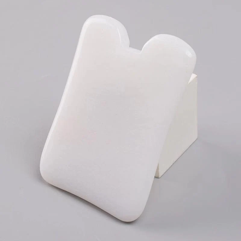 Breathable Gua Sha de jade blanco de forma cóncava Carefully Designed