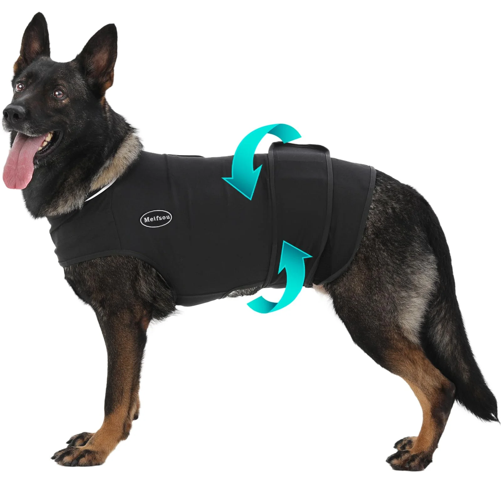 Verified Meifsou Dog Anxiety Vest – Skin-Friendly Calming Jacket for Thunder Fireworks Vet Visits Solid