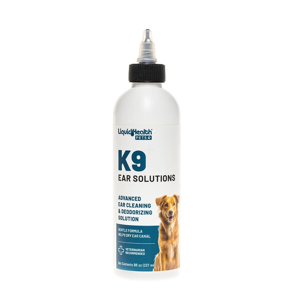 Exclusive LIQUIDHEALTH K9 Ear Cleaner Wash Solution for Dogs – 8 oz Made in USA Solid