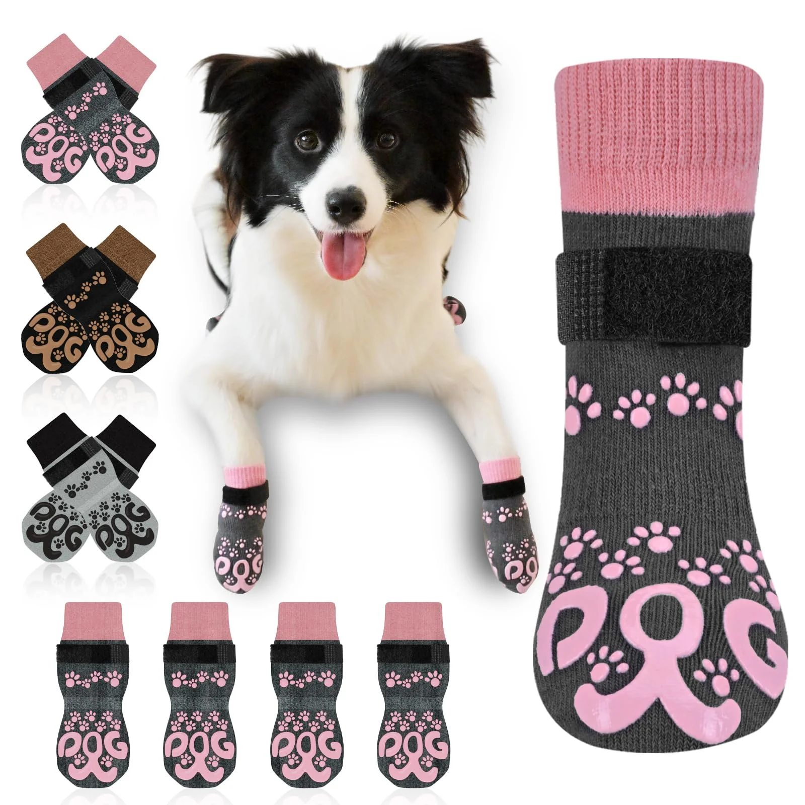 Premium Material ROUWINNE Anti Slip Dog Socks for Licking Paws Grippy Paw Covers for Hardwood Floors Professional