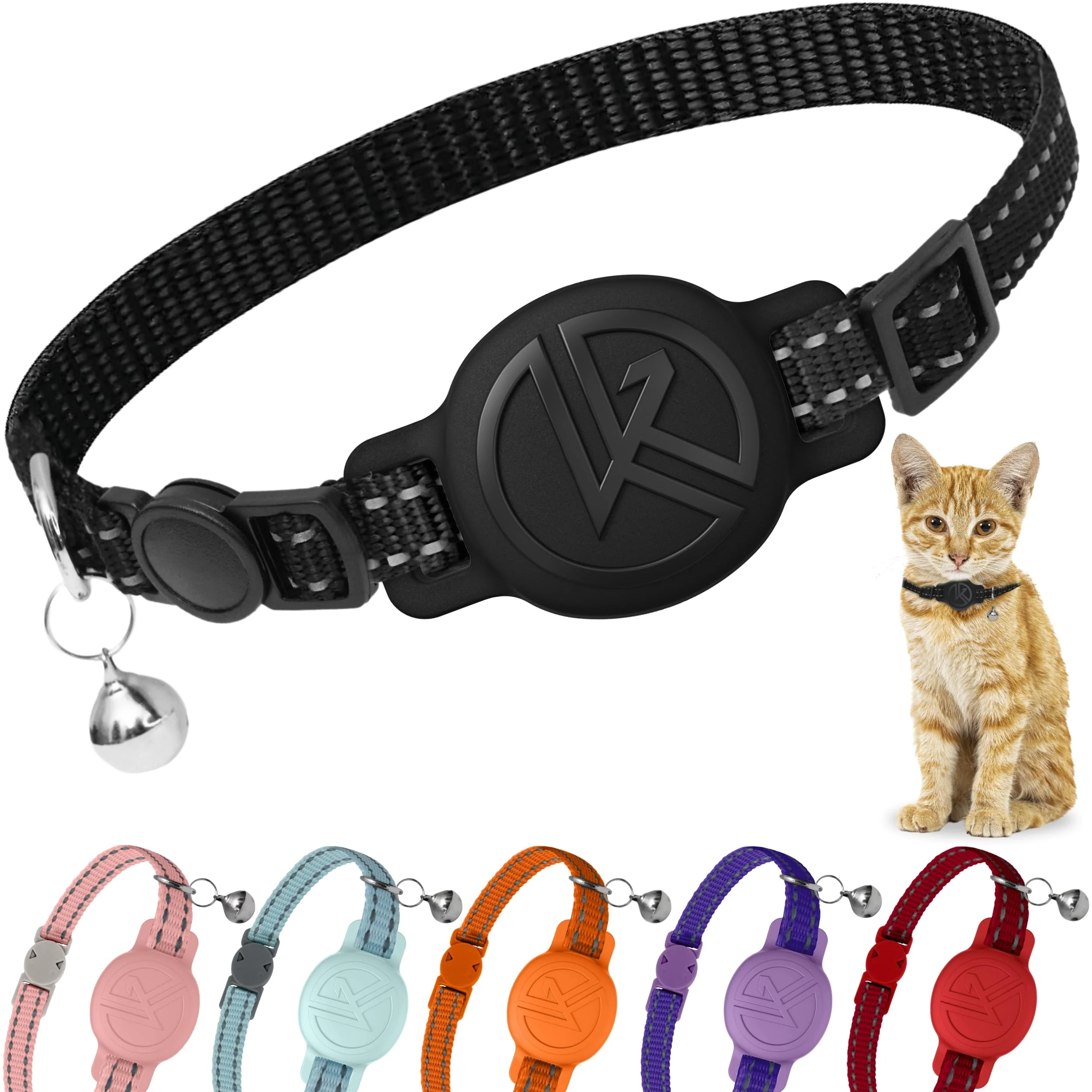 Selected Kitty Kompass Tile Sticker Holder Cat Tracking Collar 2024 – Breakaway Reflective Kitten Collar with Bell Tile Case Black Traditional