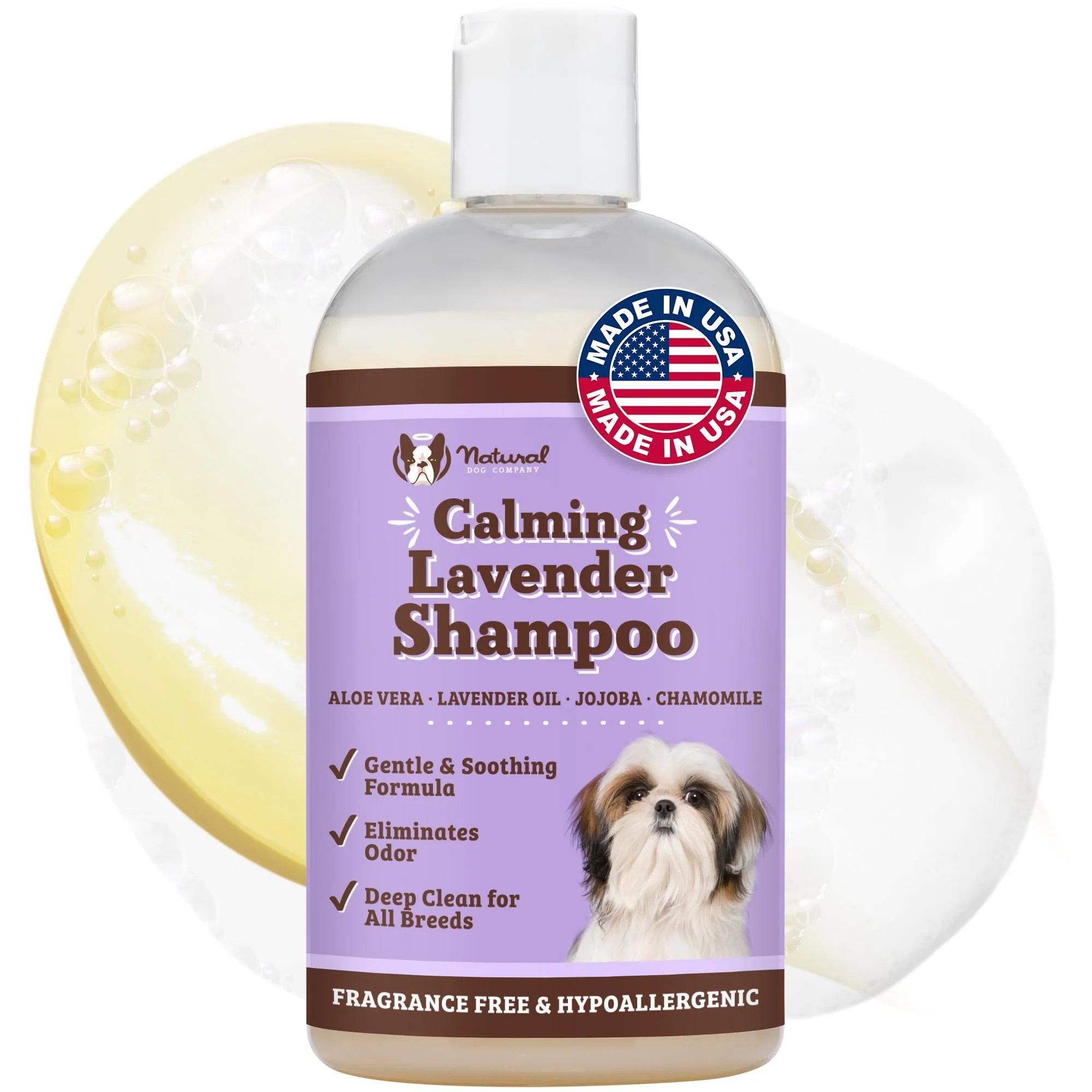 Trendy Natural Dog Company Calming Lavender Shampoo – Hypoallergenic Sulfate Paraben All Breeds 12 oz Relaxed