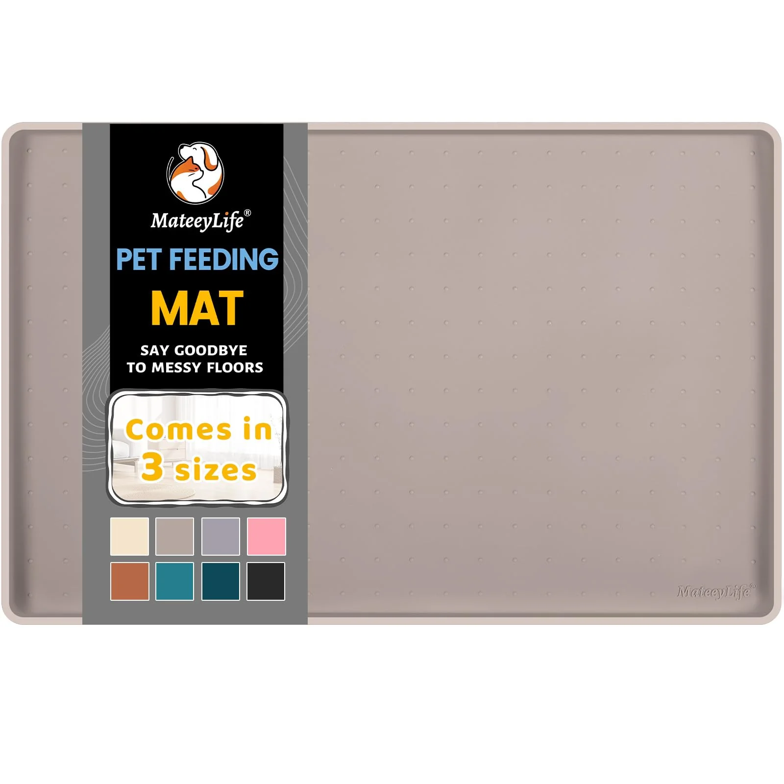 Original Design MateeyLife Silicone Cat Dog Food Mat — Waterproof Anti-Slip Floor Mat Functional