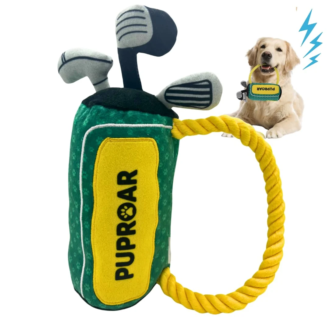 Traditional PUPROAR Golf Dog Toy – Funny Squeaker Rope Crinkle Plush Gift Next-Generation
