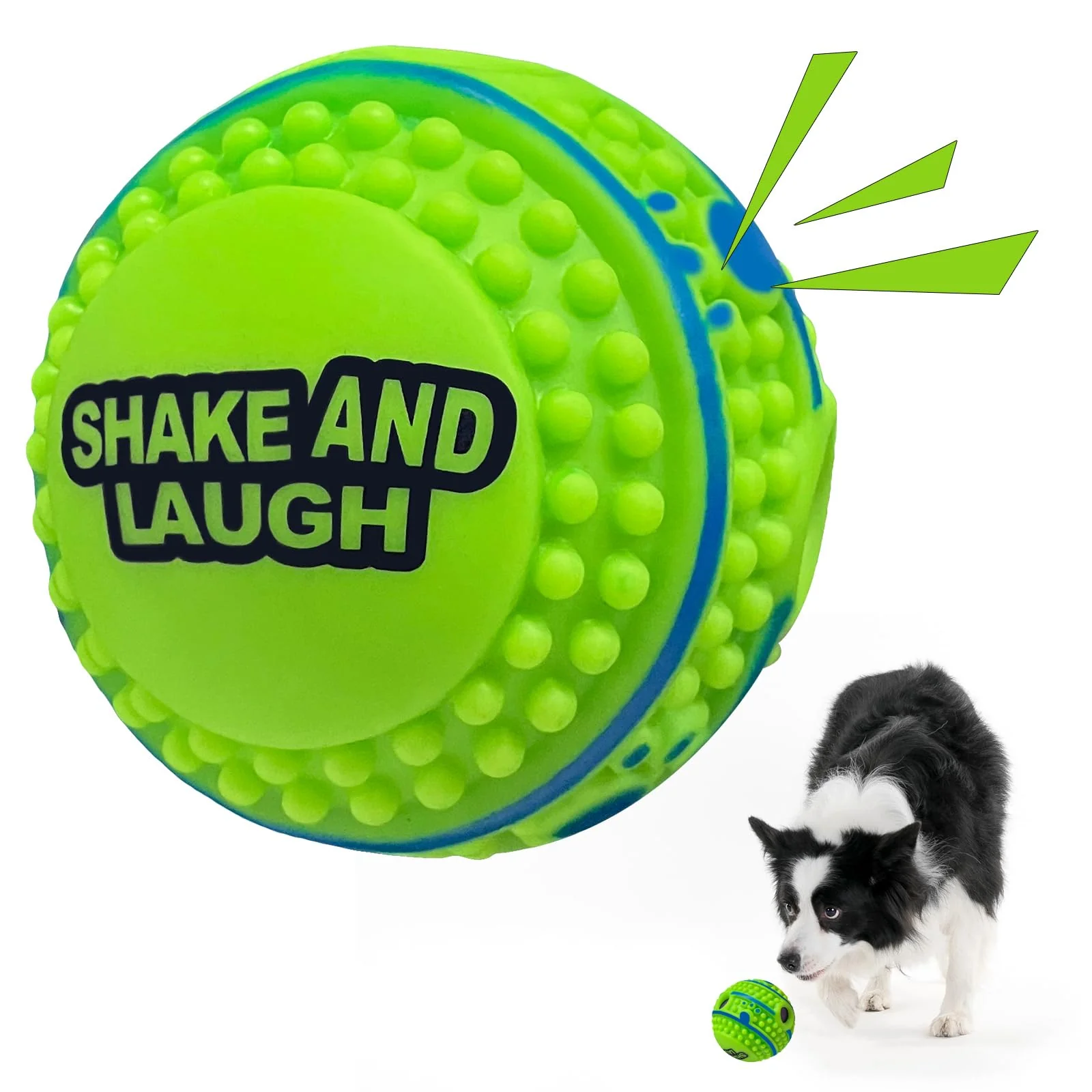 Smart SHAKE AND LAUGH Spiky Interactive Dog Ball – Training Teeth Cleaning Safe Play 10 cm First-Class