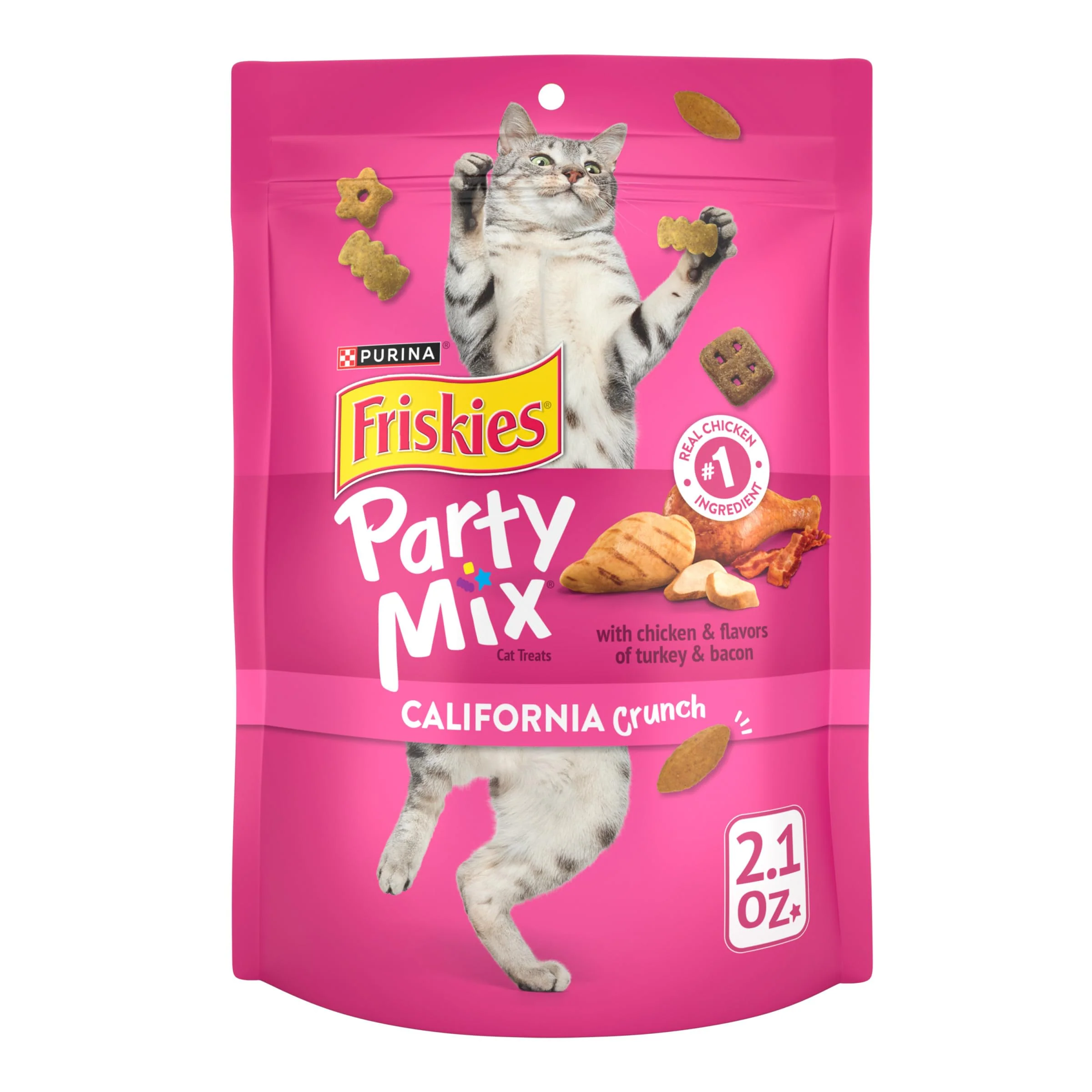 Powerful Purina Friskies Party Mix California Crunch With Chicken – 10 Pack 2.1 oz Pouches Solid
