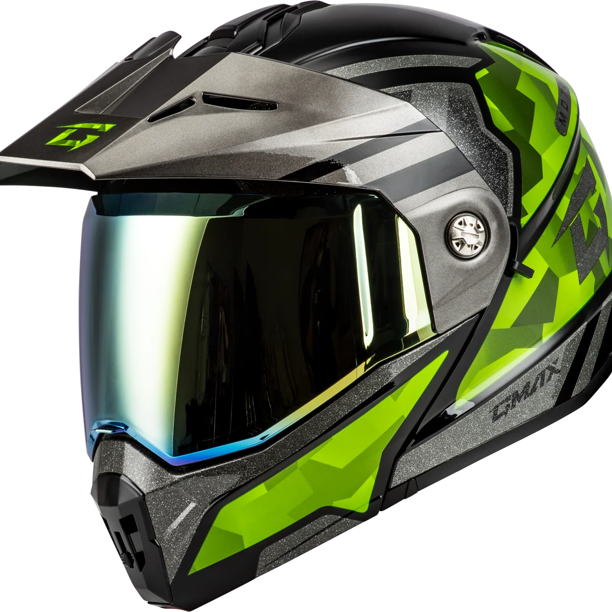 Casual Md 74 Striker Modular Helmet W Gld Shld Blk Slvr Grn Mtlc Lg Durable