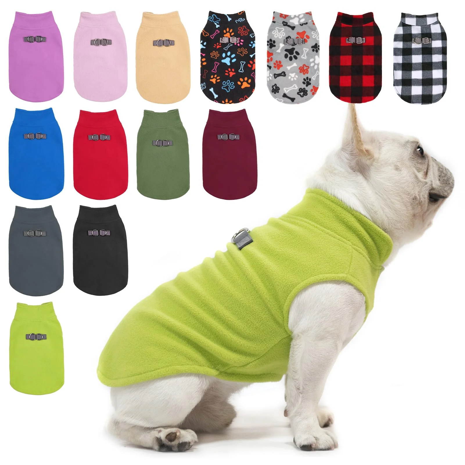 Consistent BEAUTYZOO Dog Fleece Vest Sweater — Warm Pullover Winter Coat with Double D-Rings XS-XL Specialty