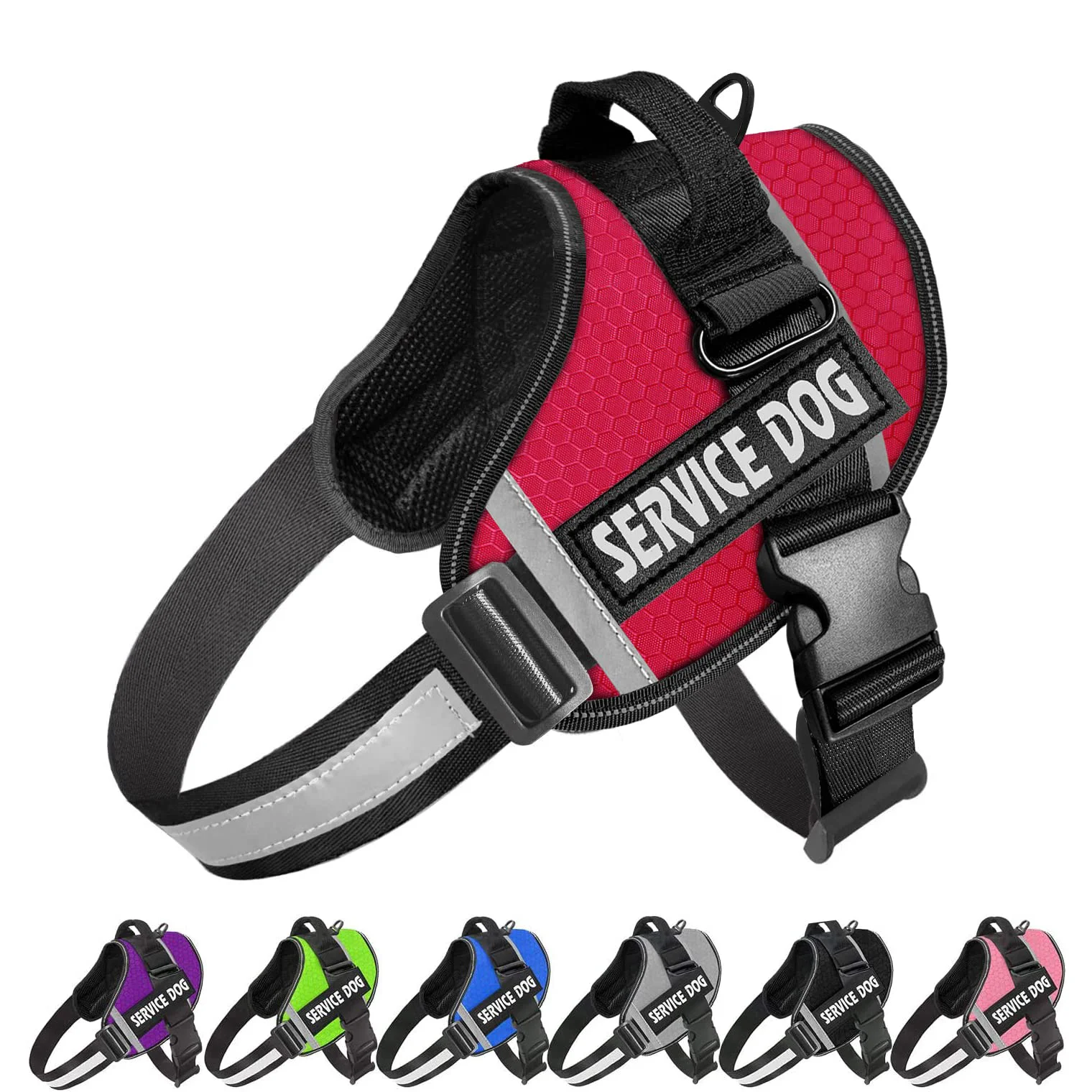 Trendy JSXD No-Pull Dog Harness with Handle – Adjustable Reflective Nylon Vest for Small to Large Dogs Relaxed