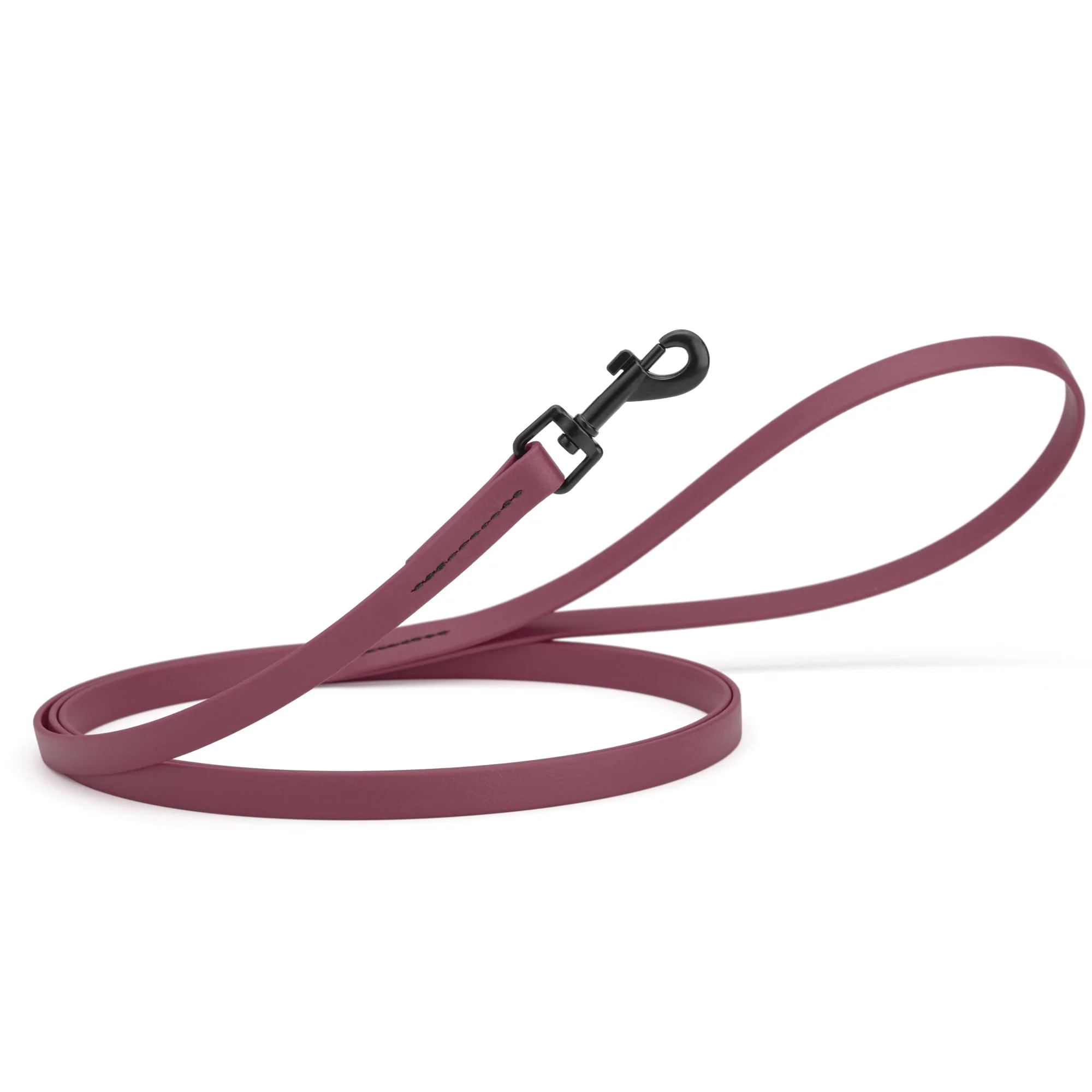 Smooth Dogline Biothane Waterproof Dog Leash – Odor-Proof Easy-Clean USA Made 4′ or 6′ Lead Black Hardware Fashionable