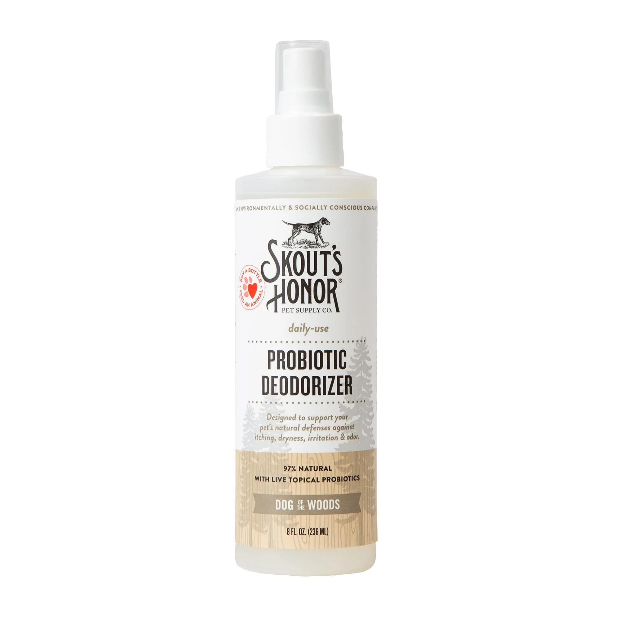 Modern SKOUT’S HONOR Probiotic Pet Deodorizer Spray – Hydrating Daily-Use with Avocado Oil Omega-3s Microbiome-Friendly Paraben Sulfate- 8oz Dog of The Woods Exclusive