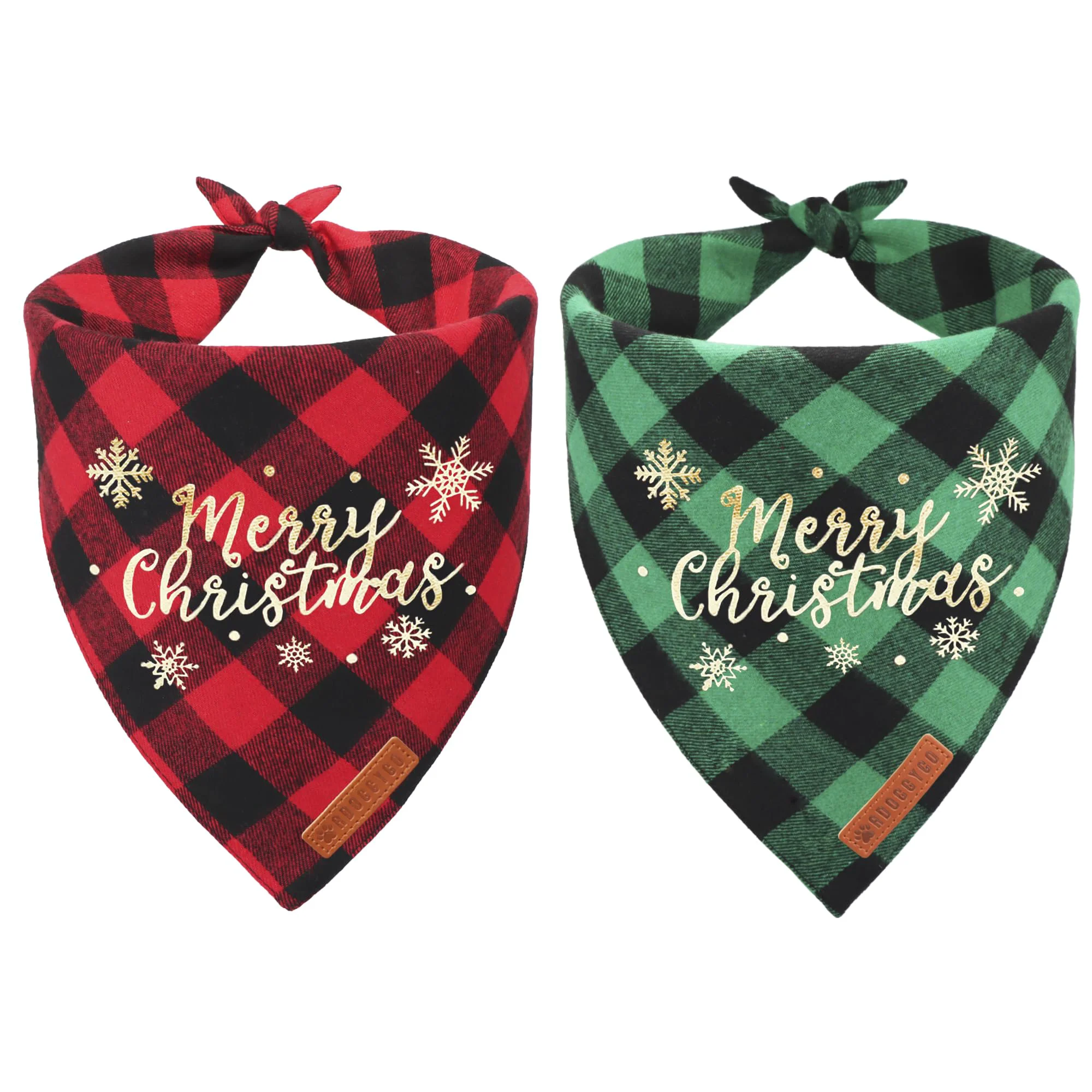 Powerful ADOGGYGO 2 Pack Christmas Dog Bandana Set – Reversible Plaid Cotton Innovative