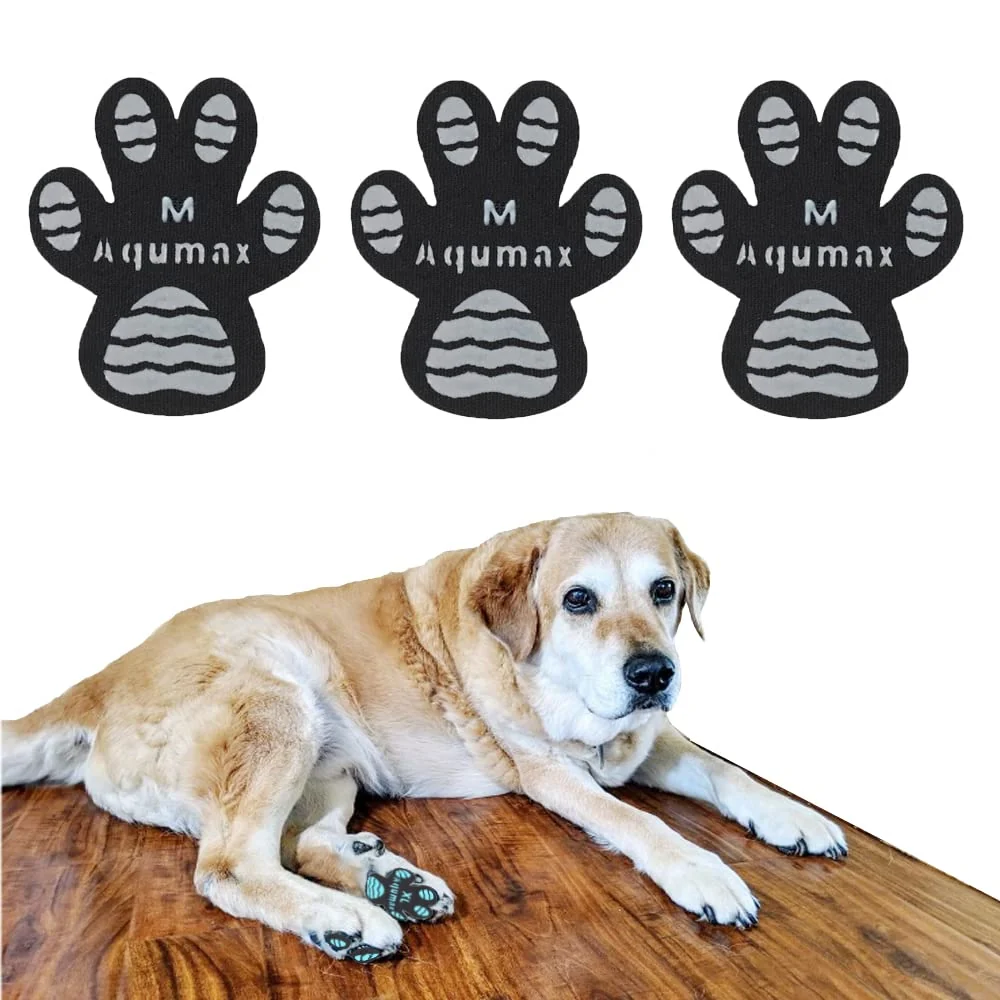 Recyclable Aqumax Dog Paw Protector Non-Slip Traction Pads – 24 pcs M Black Minimalist
