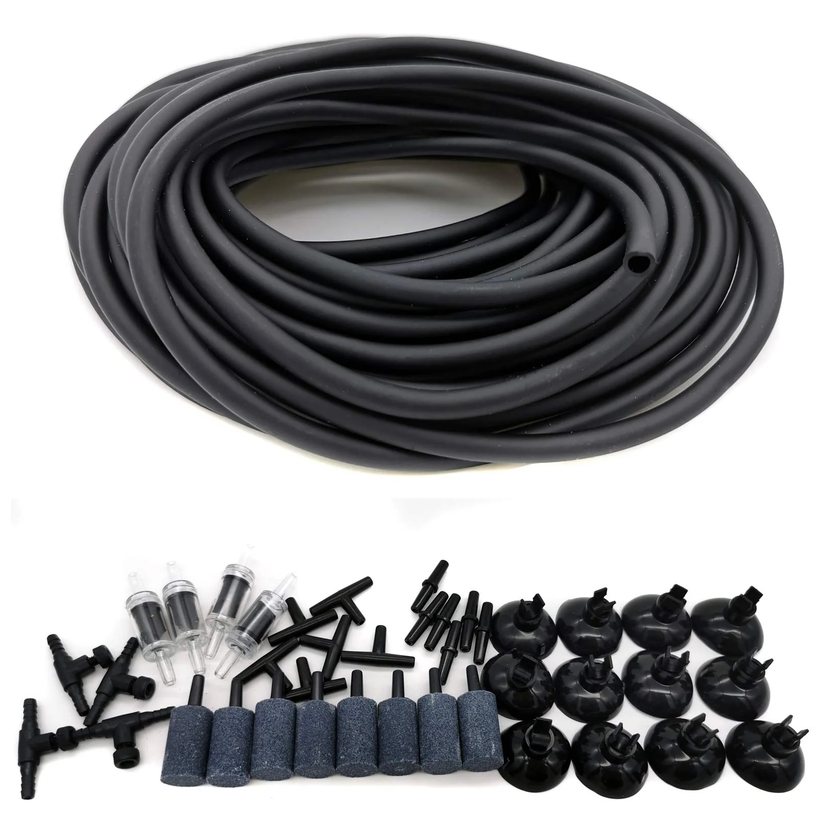 Top-Quality JIH Aquarium 50ft Black Flexible Airline Tubing with Black Connectors – 3 16in Artisan