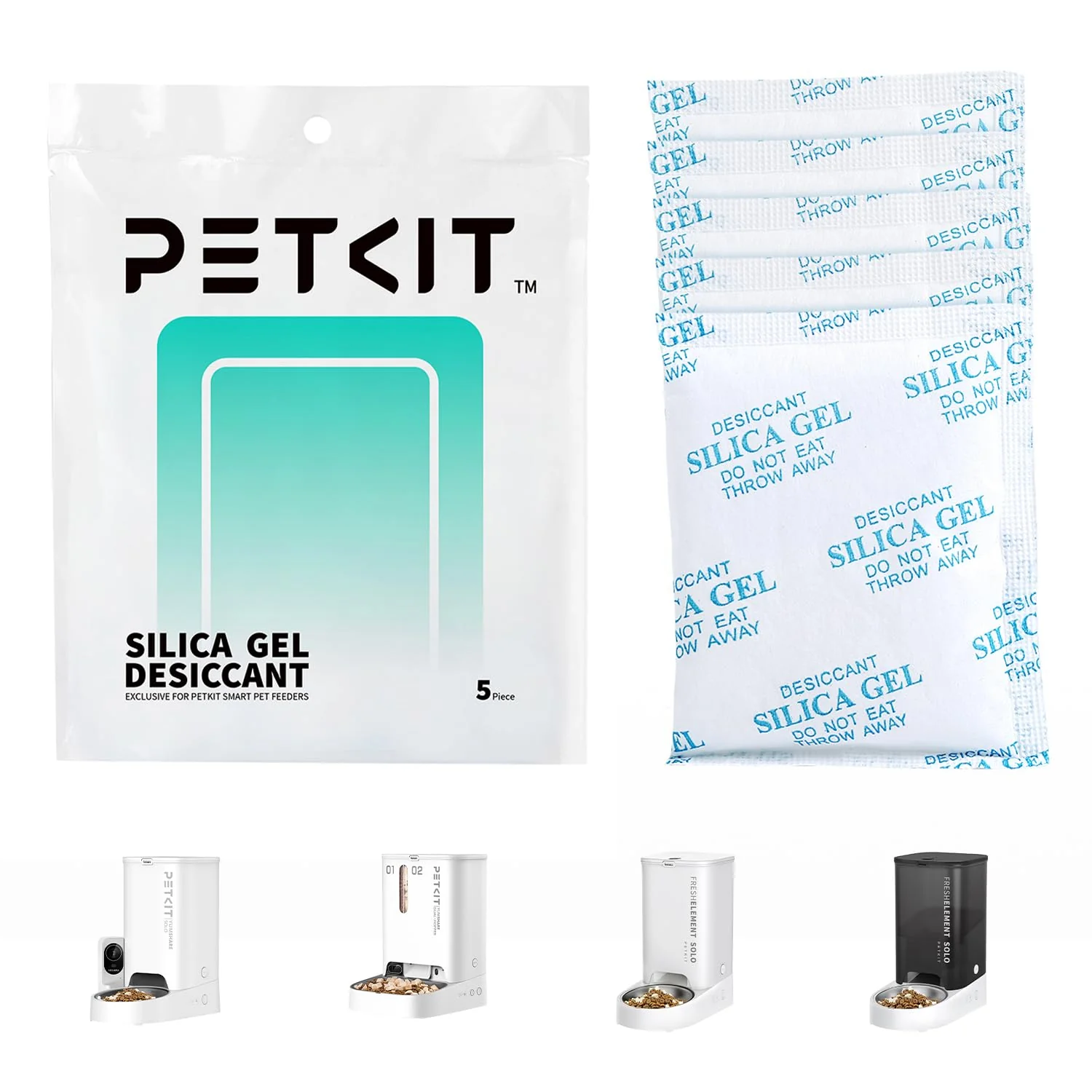 Healthy PETKIT Replaced Desiccant Bags for All Automatic Pet Feeders – 5 Pack Flexible