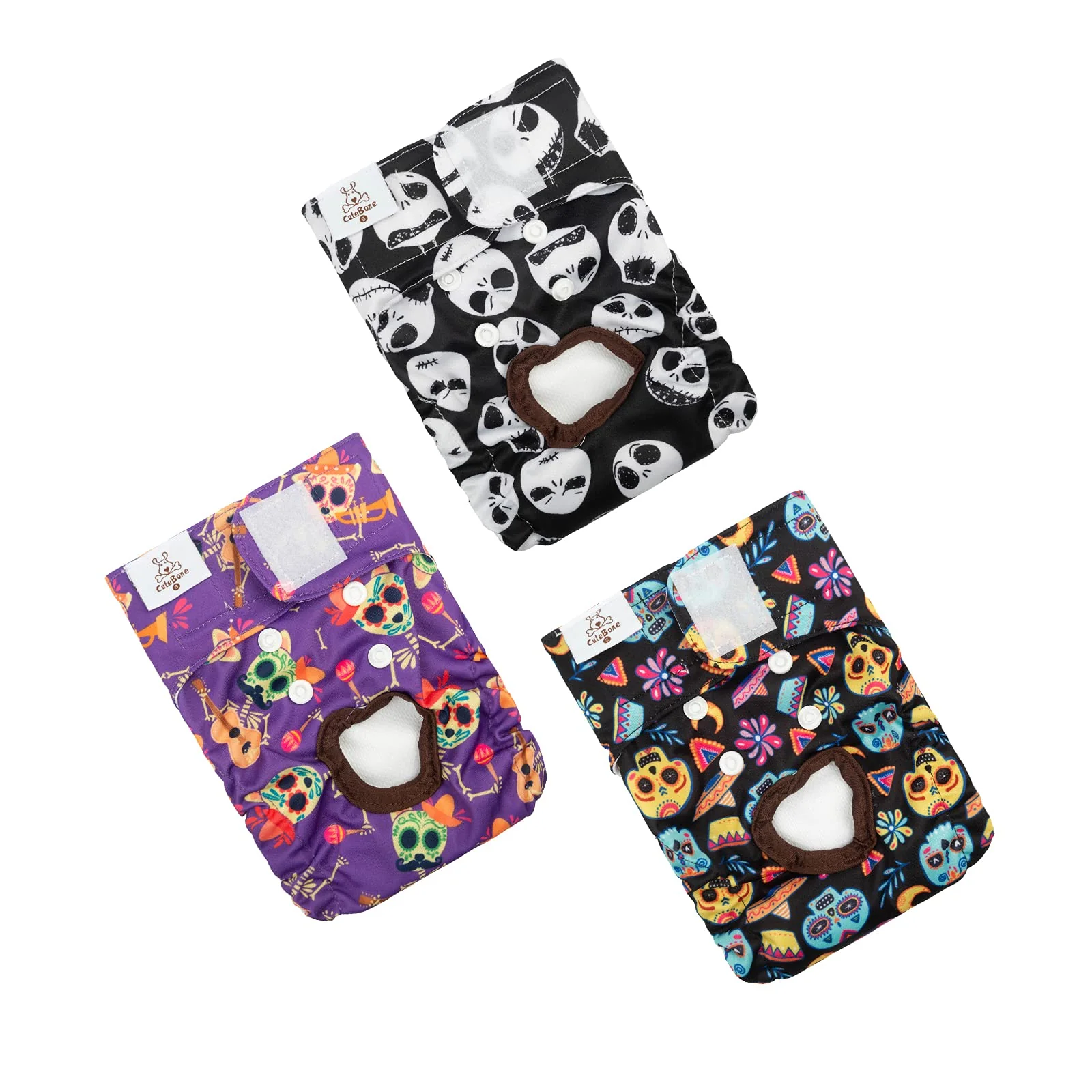 High-End CuteBone Halloween Dog Diapers – Washable Female Dog Diapers S M L 3 Pack Efficient