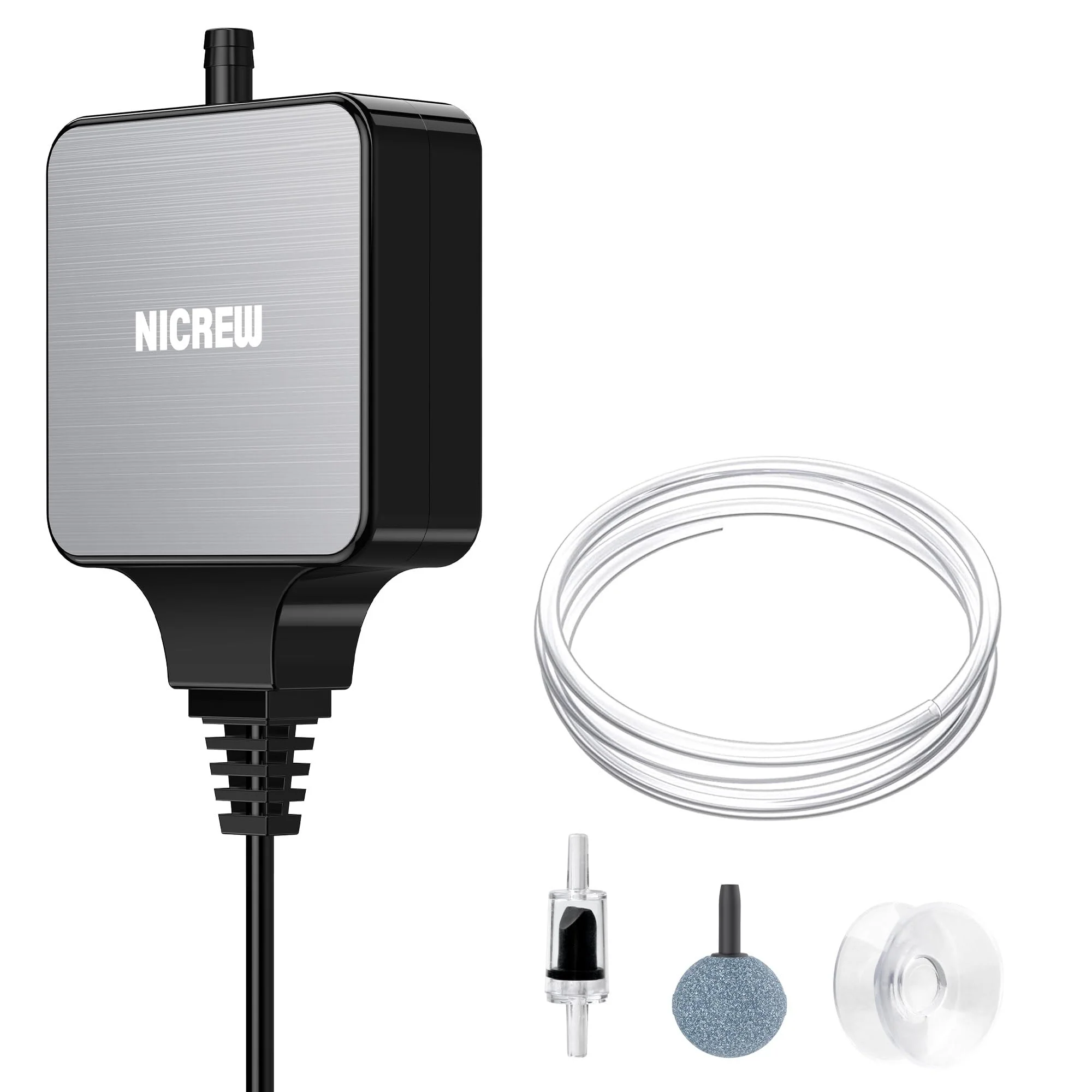 Luxury NICREW Nano Silent Aquarium Air Pump — Quiet 0.3 L min for Up to 10-Gallon Tanks Powerful