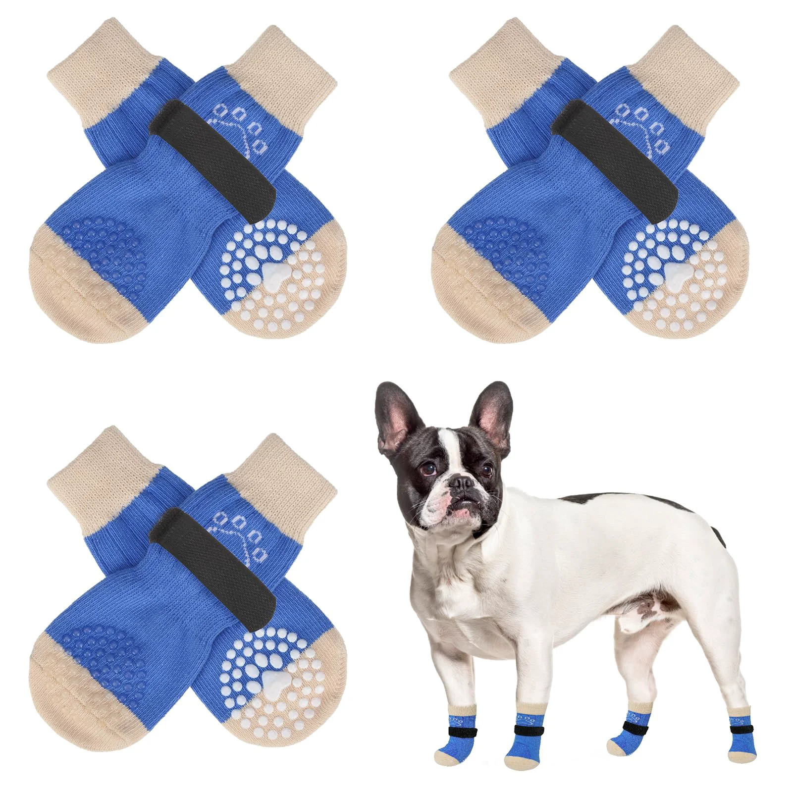 Premium Material SCENE 6-Pack Anti Slip Dog Socks – Paw Protection for Hot Pavement Hardwood Floors Superior