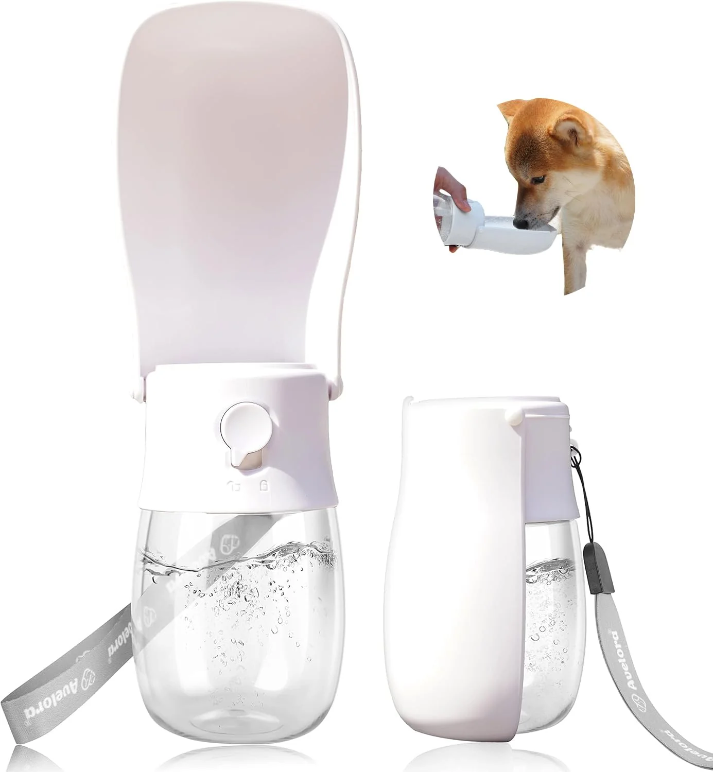 Recyclable AVELORA Foldable Dog Water Bottle – Portable Hydration Dispenser for Pets Leak-Proof Dishwashable Premium