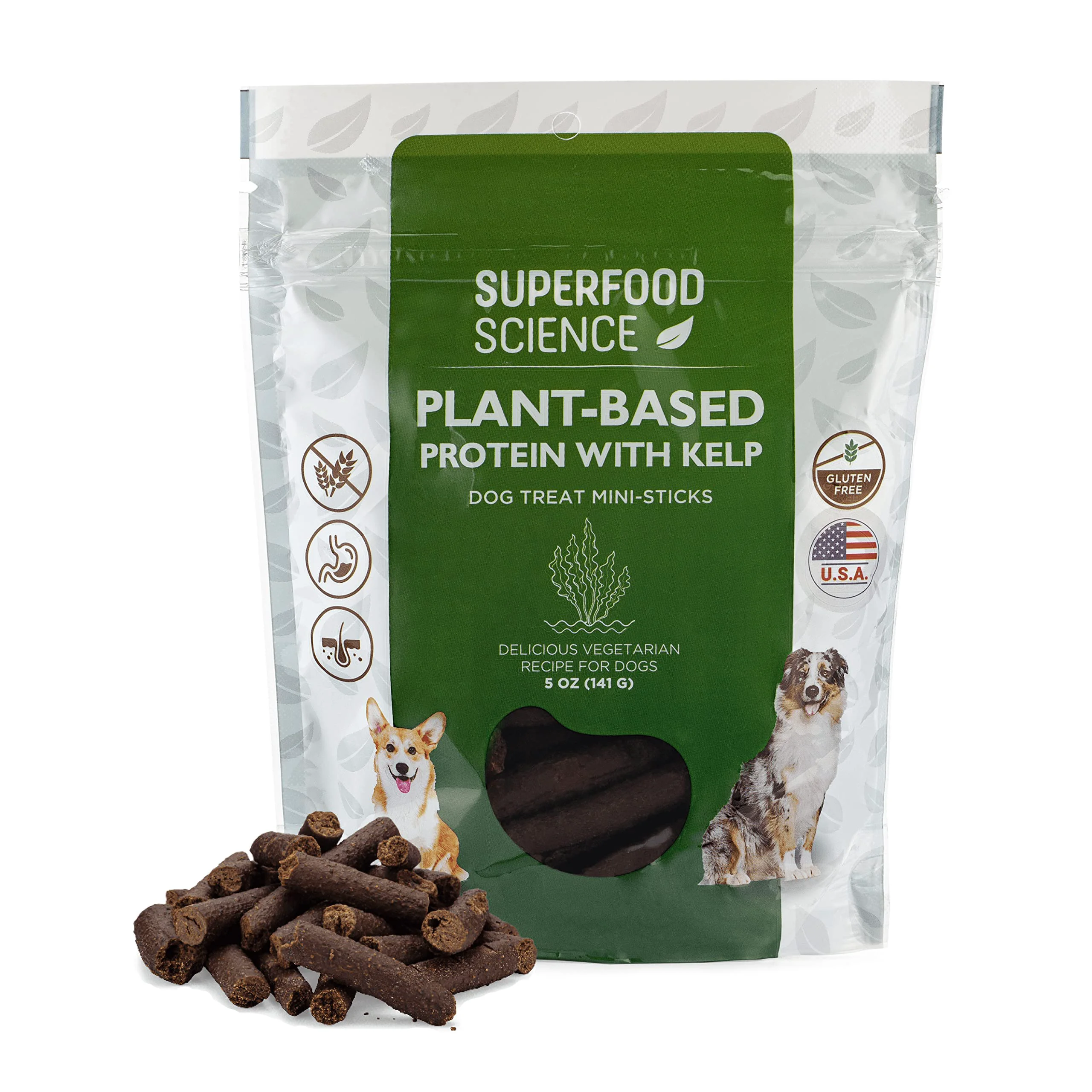 Practical Hypoallergenic Plant-Based Dog Treats with Kelp Sweet Potato 5 oz – Superfood Science Responsible