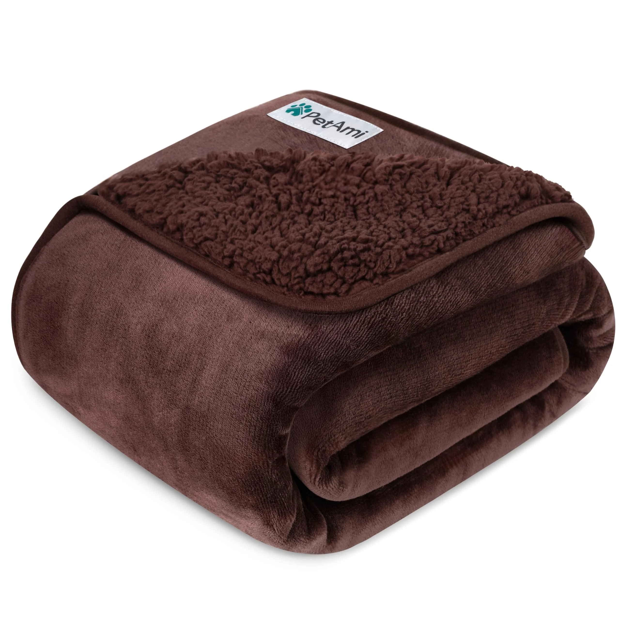 Efficient PetAmi Waterproof Dog Cat Blanket – Reversible Washable Couch Protector 24×32 in Brown Versatile