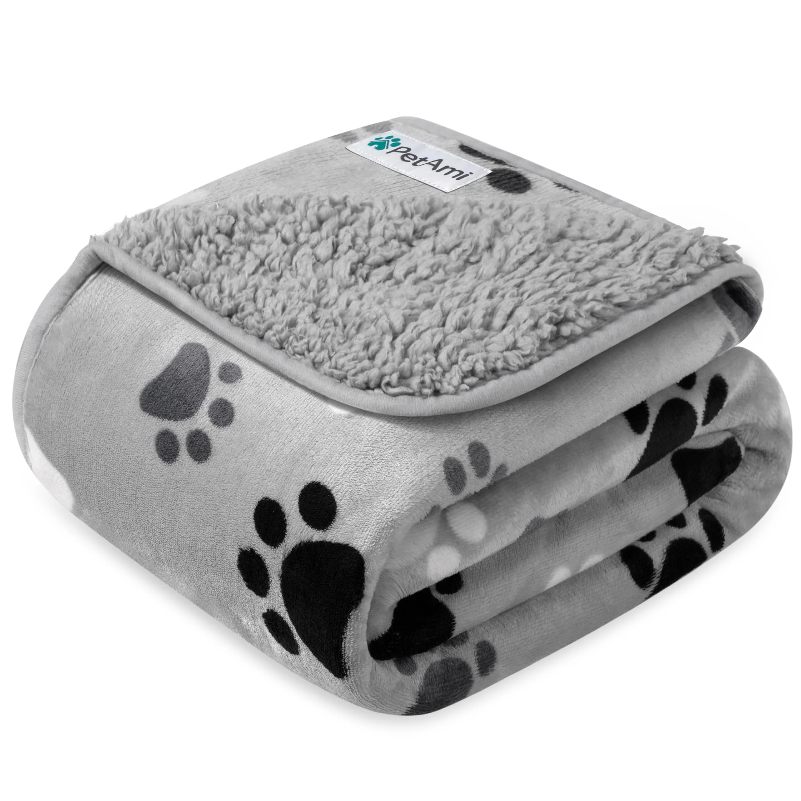 Fine Crafted PetAmi Waterproof Dog Cat Blanket – Pee Proof Couch Protector Reversible Fleece 24×32 Gray Clean