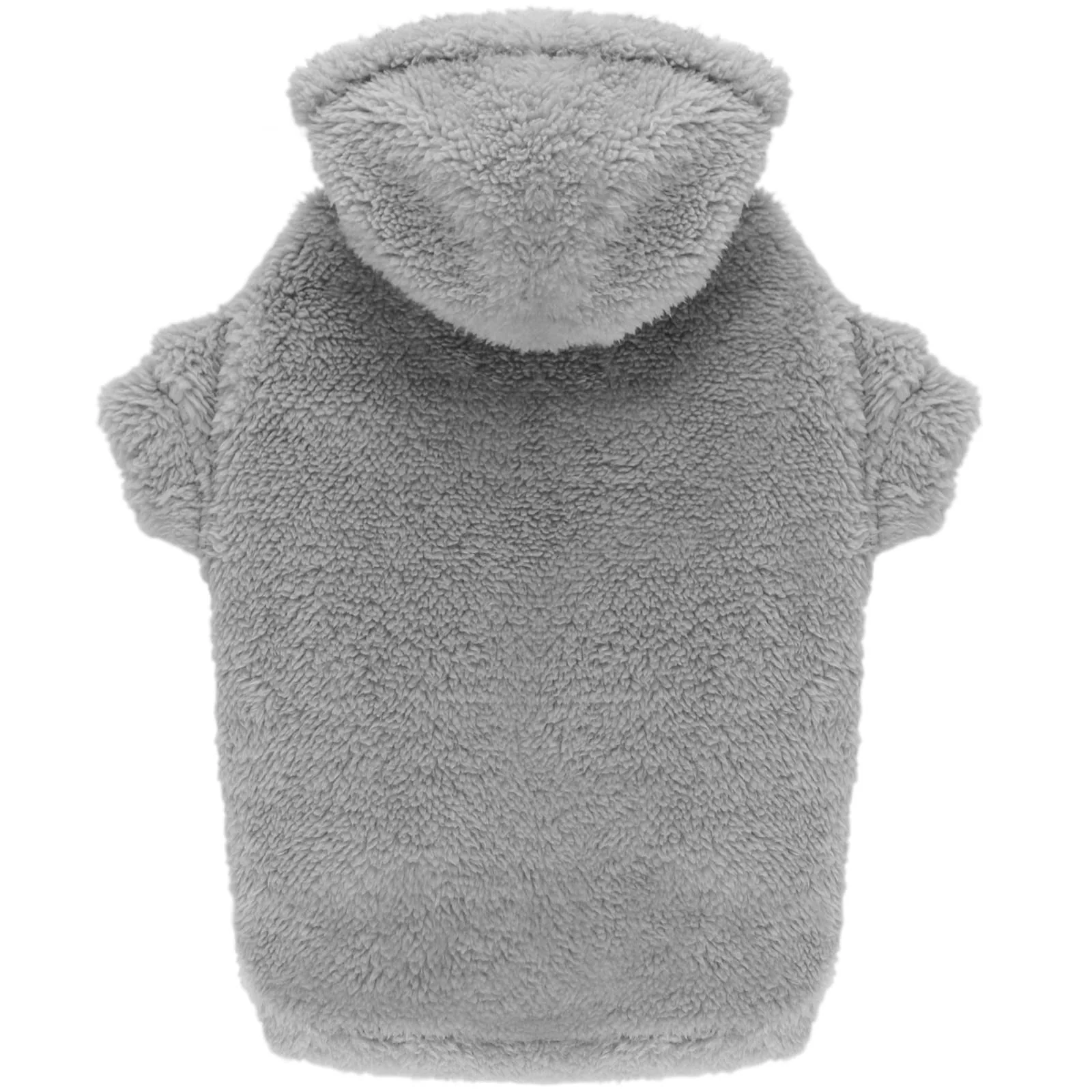 Advanced Stpiatue Fuzzy Dog Hoodie for Large Dogs – Warm Soft Grey Coat Size L Solid