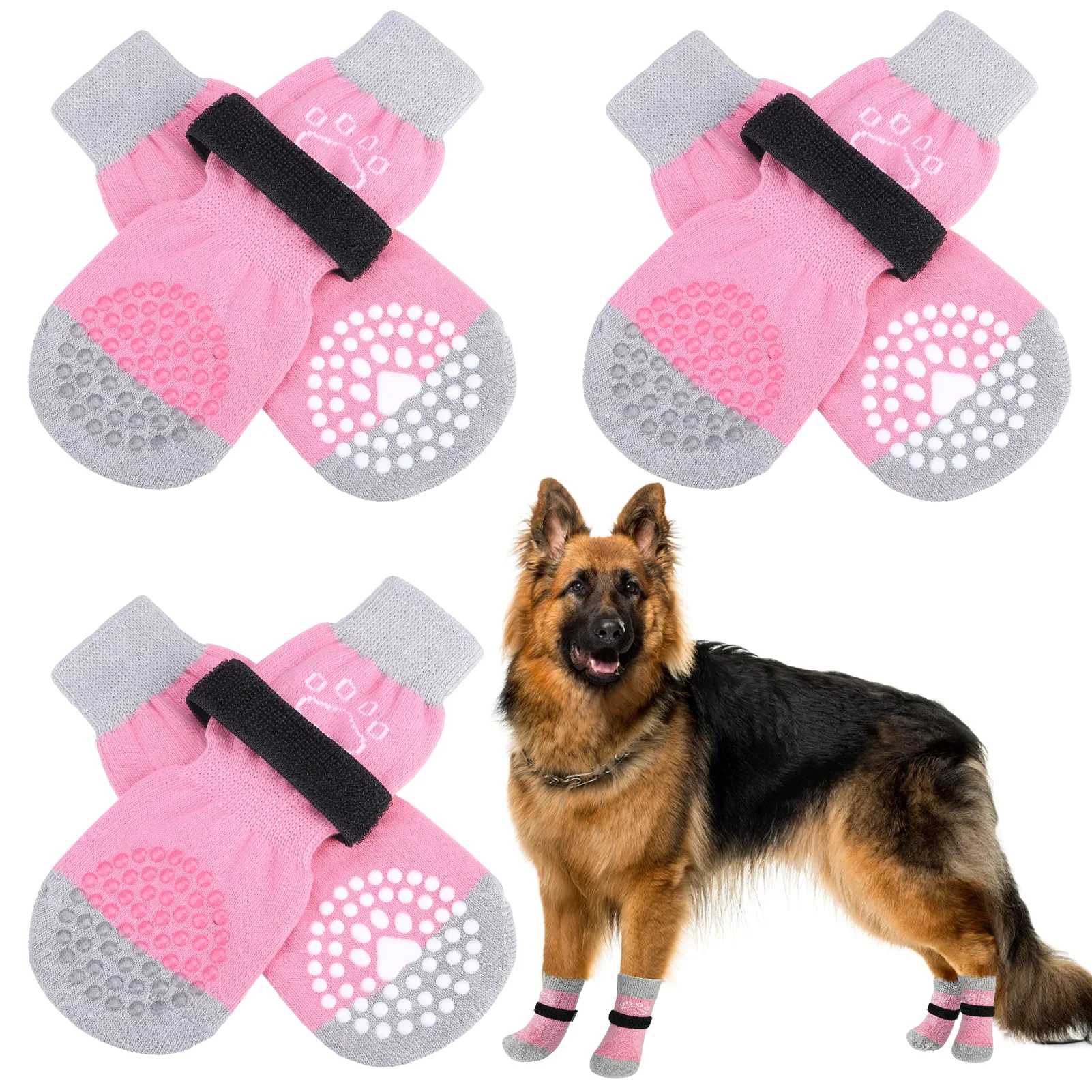 Artisan SCENE 6Pcs Anti-Slip Dog Socks – Paw Protection on Pavement Floors Practical