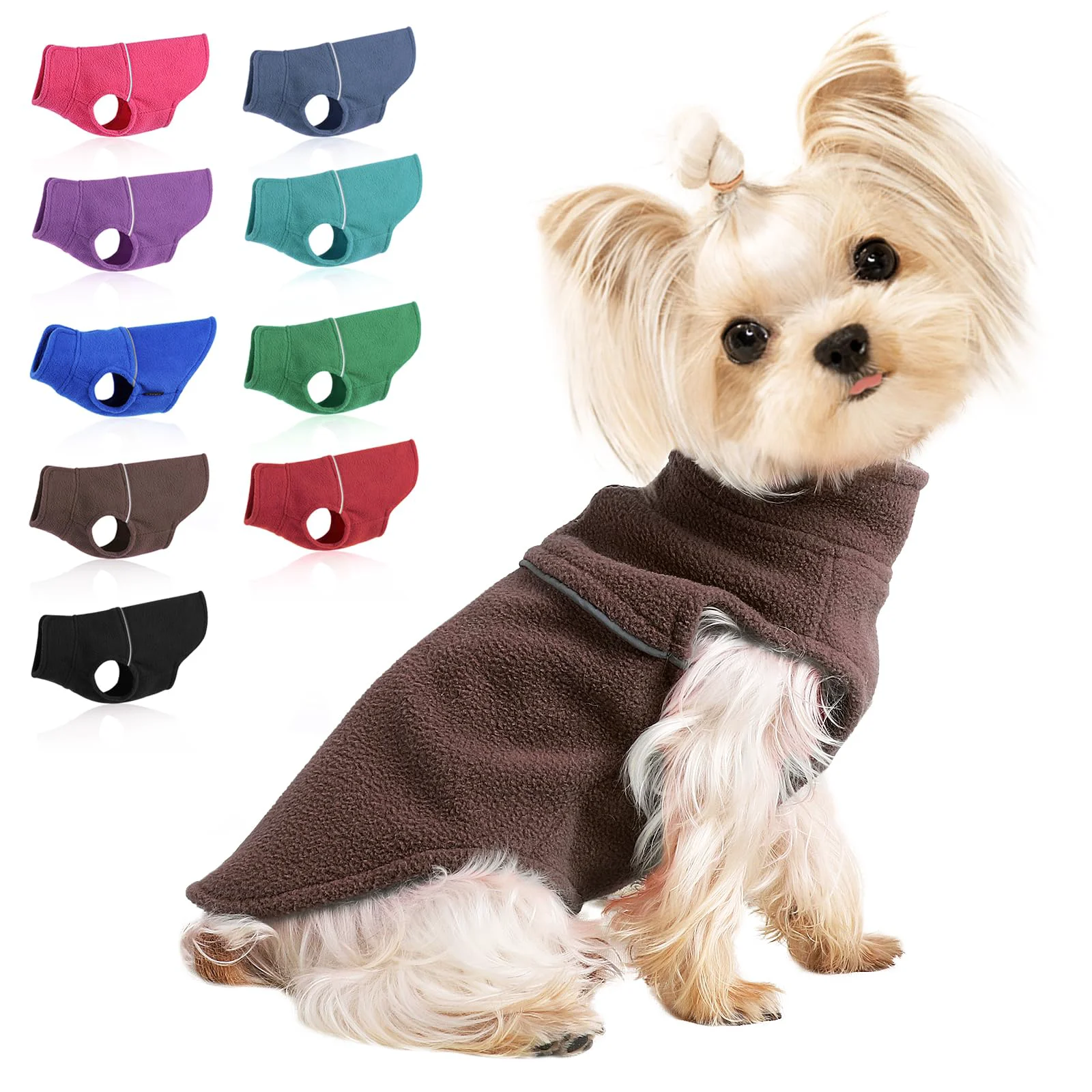 Healthy Kosiyi Fleece Vest for Small Dogs – Warm Pullover Sweater Brown Small Clean