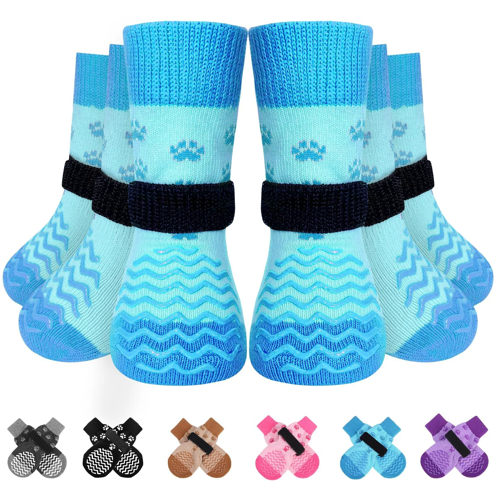 Contemporary EXPAWLORER 6Pcs Anti-Slip Dog Socks – All-Weather Paw Protection Traction Expertly Made