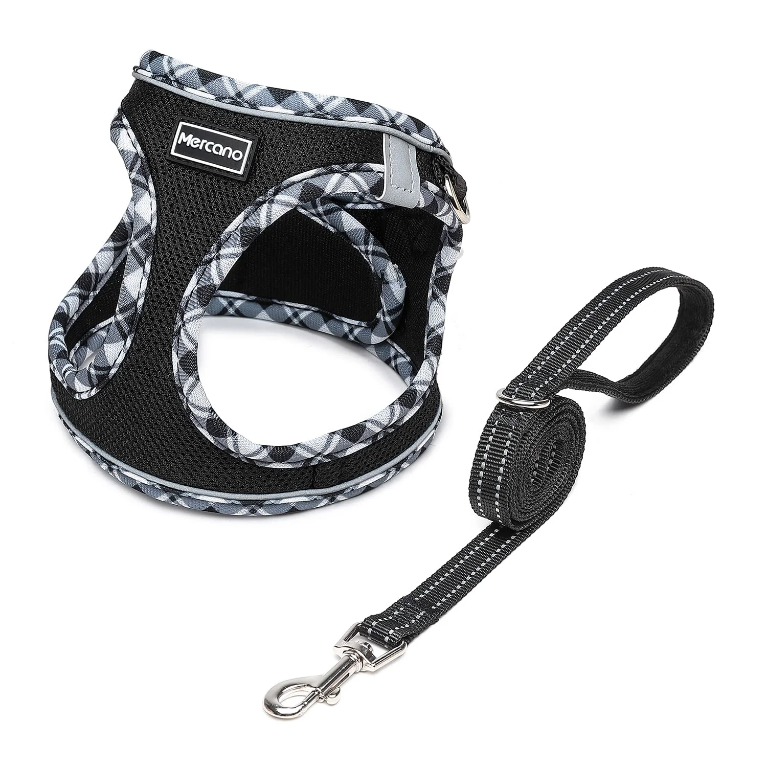 Fine Mercano Soft Mesh Dog Harness Leash Set — No-Choke Step-In Reflective Lightweight Authentic