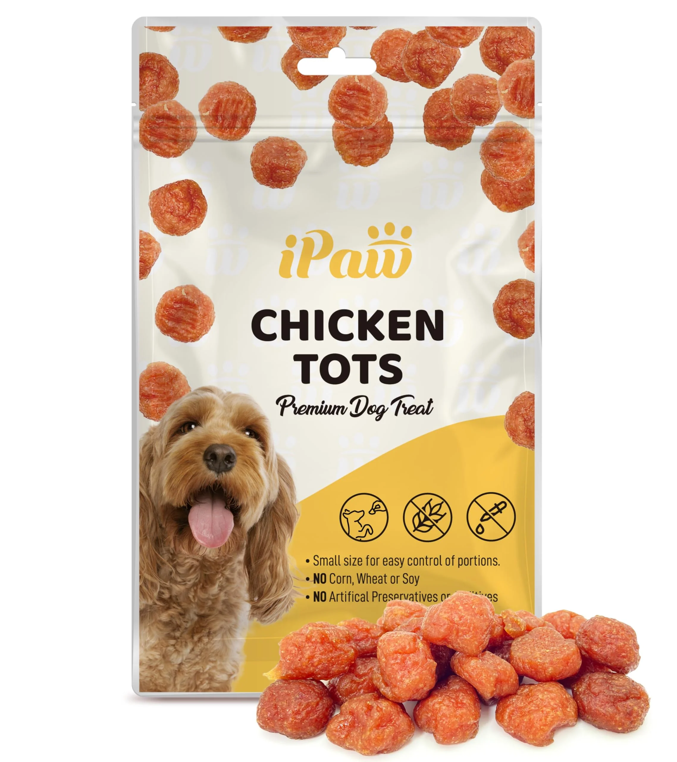Smooth iPaw Chicken Tots Dog Treats for Puppy Training All Natural Hypoallergenic Easy to Digest Functional