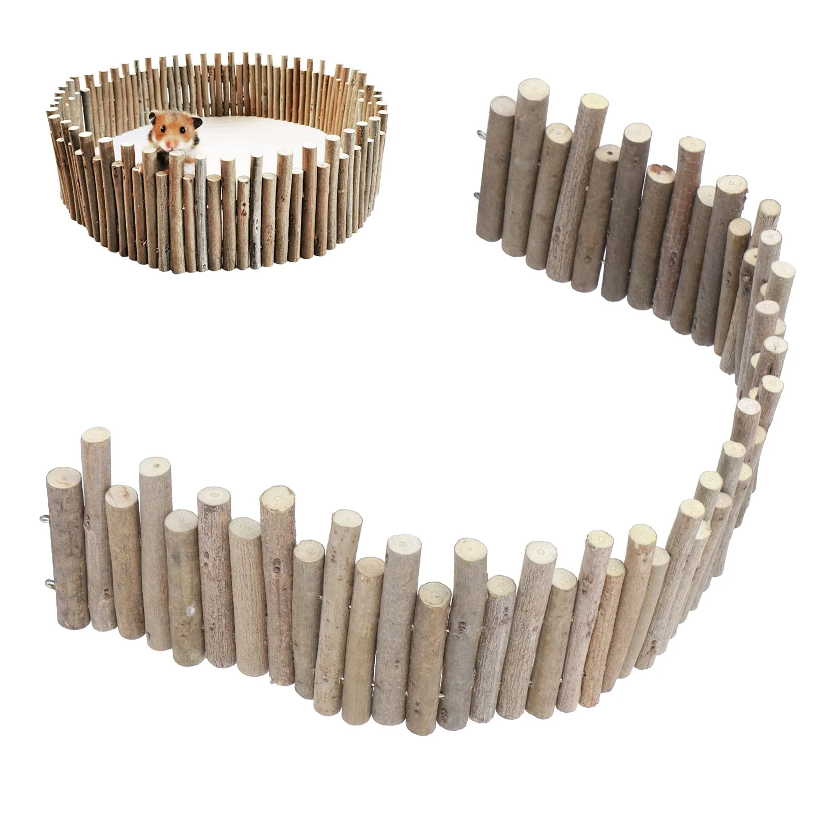 Innovative Haosie Flexible Hamster Wooden Bridge — 11.8-Inch Cage Fence Platform Decor Top-Quality