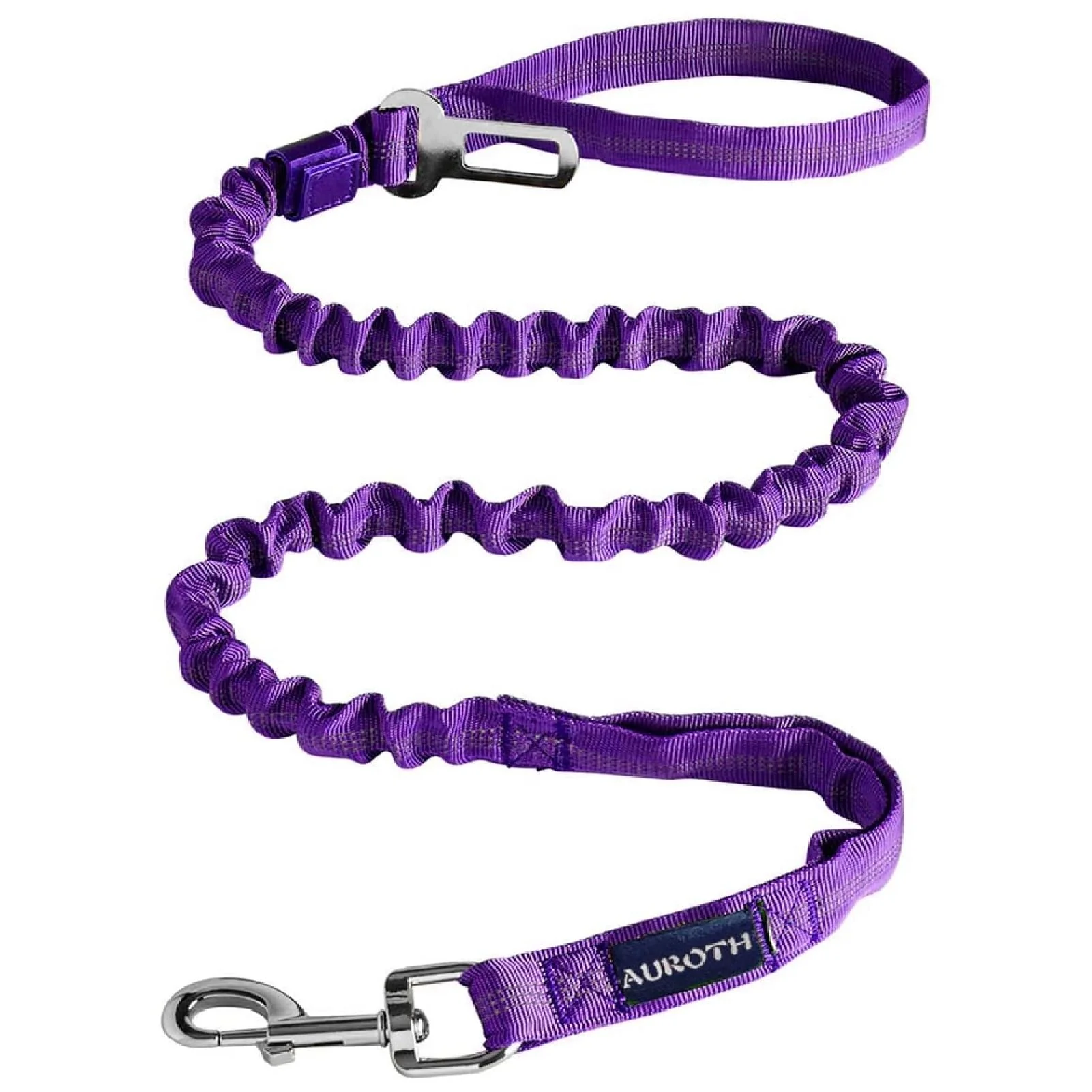 Consistent AUROTH Heavy Duty Bungee Dog Leash – Dual Handles 4.5ft 6ft Car Seat Belt Compatible Smart