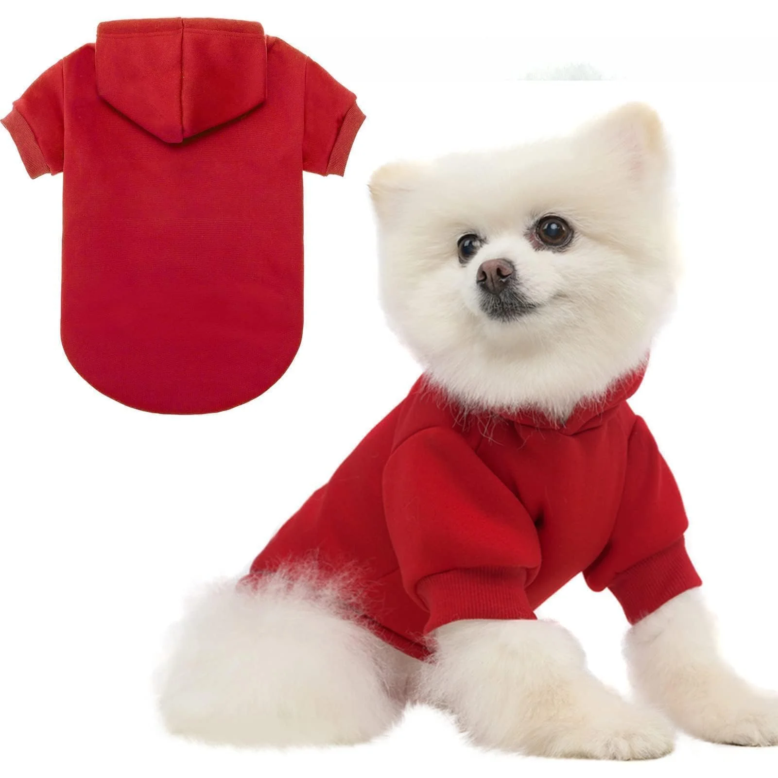 Sophisticated BINGPET Dog Hoodie Fleece-Lined Pullover Sweatshirt with Leash Hole High-Grade