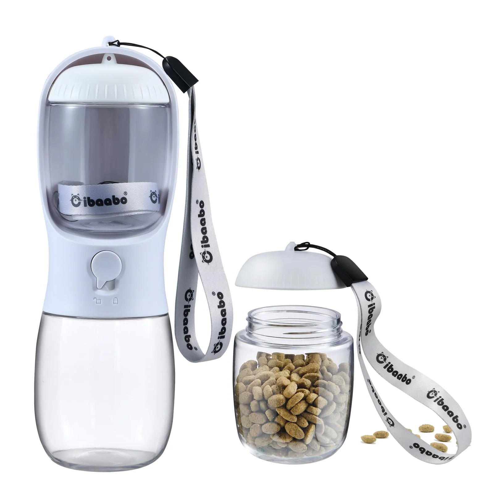 Elite Cibaabo Dog Water Bottle with Food Container Portable Pet Dispenser for Walking Hiking Dependable