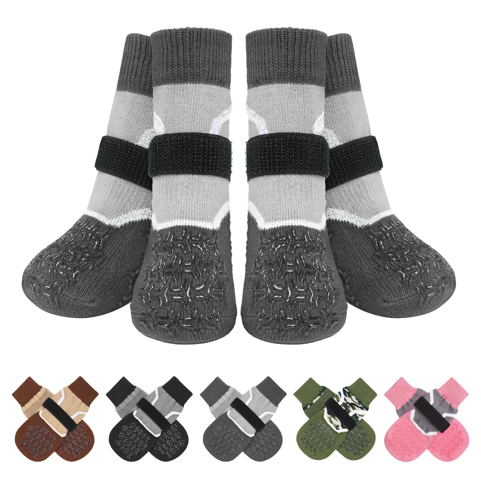 Detailed BEAUTYZOO Dog Socks – Anti-Slip Reflective Paw Protectors for All Dog Sizes Top-Quality