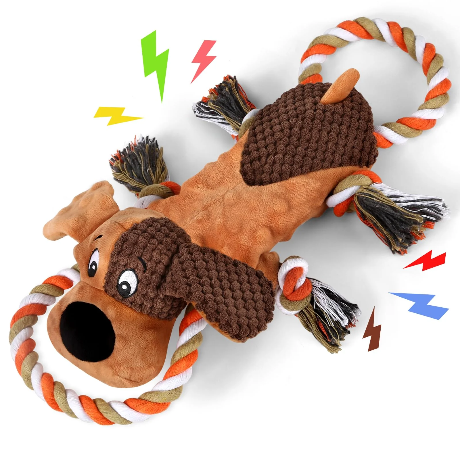 Clean Letsmeet Squeaky Dog Toys — Interactive Plush Tug Toy with Rope for All Sizes Selected