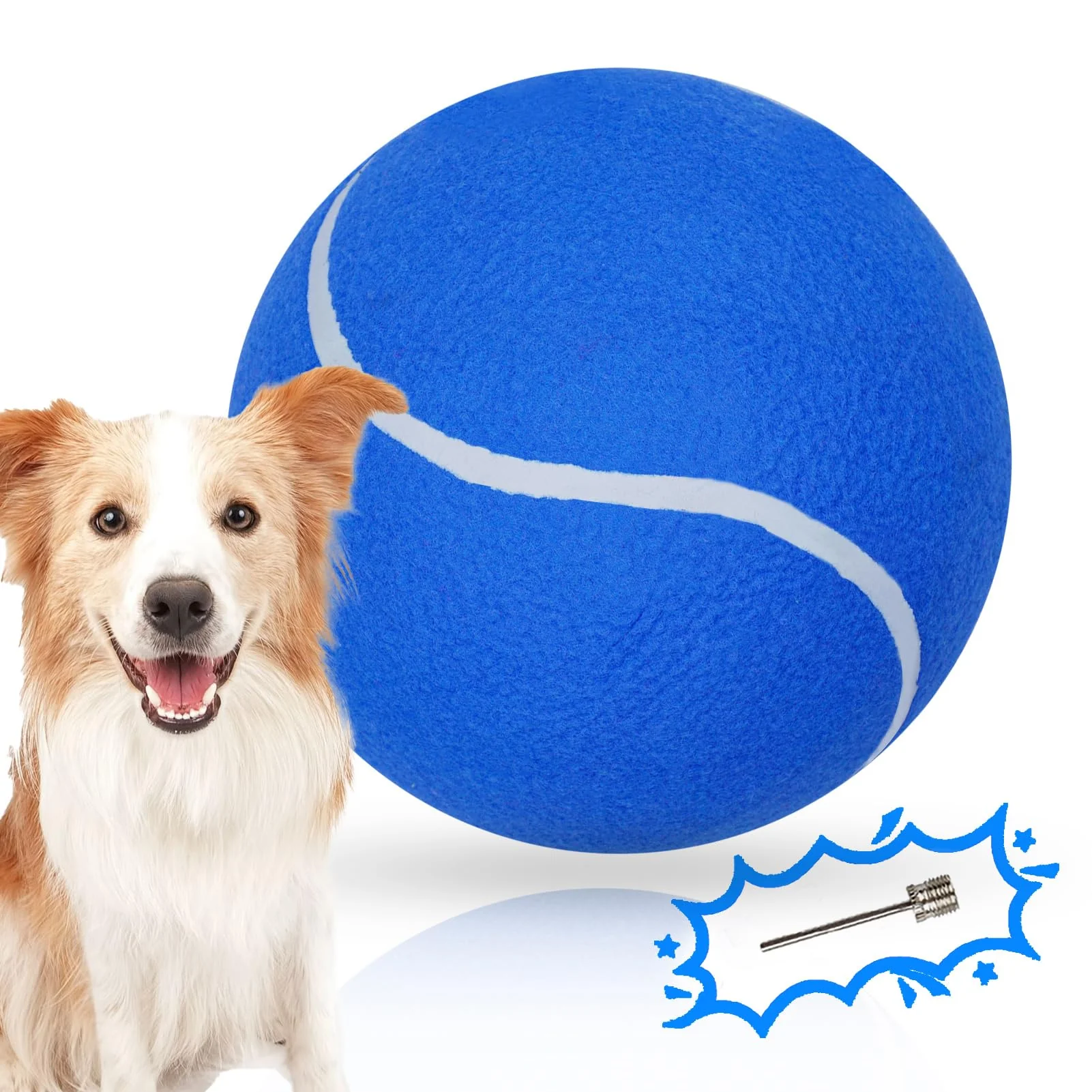 Relaxed Banfeng Big Tennis Ball for Dogs – Giant 9.5 inch Blue Dog Toy for Outdoor Play Training Innovative