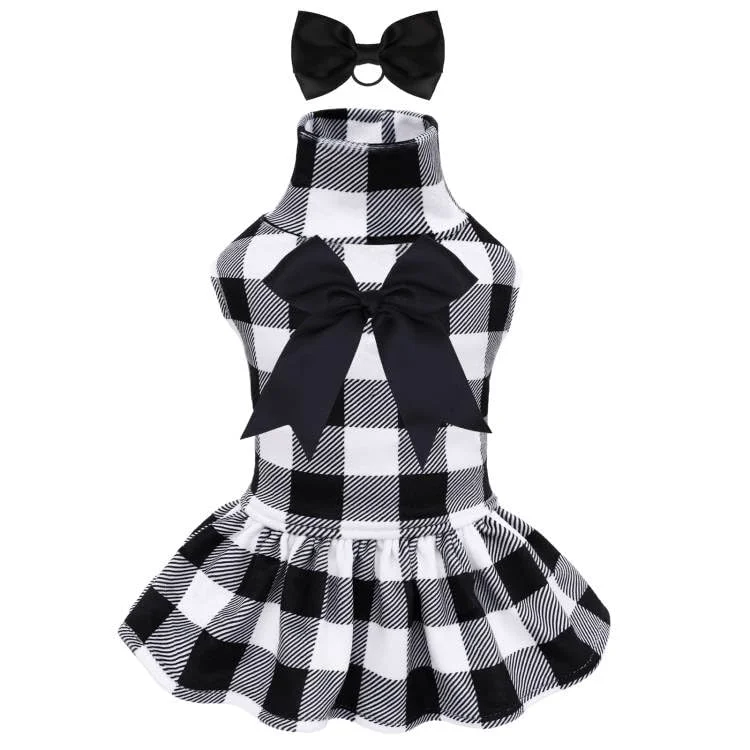 Secure CuteBone Velvet Turtleneck Dog Dress for Small Dogs – XX-Small Bow Hair Rope Contemporary