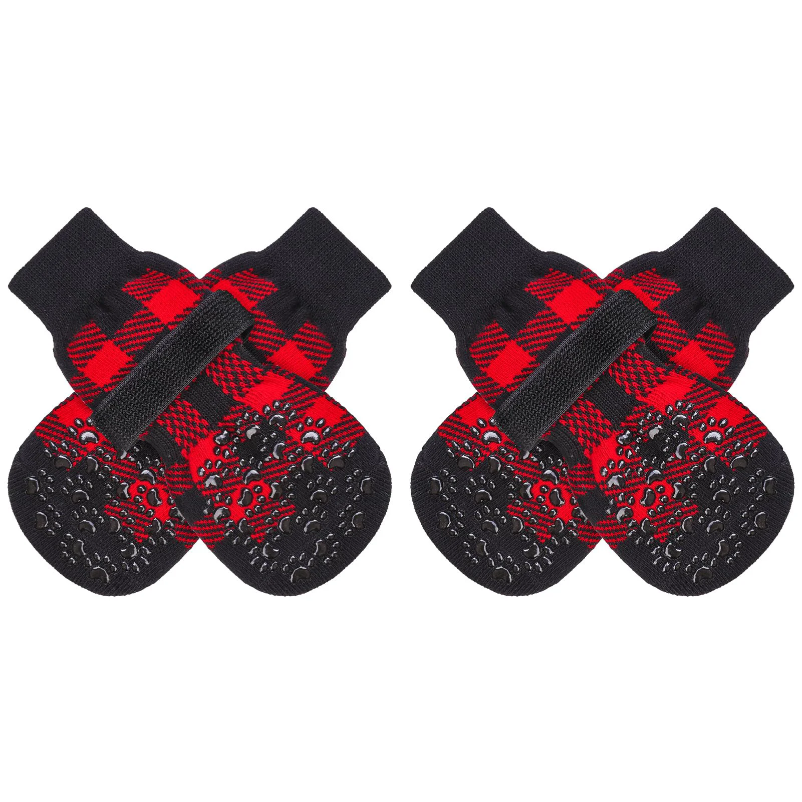 Sophisticated EXPAWLORER Anti-Slip Dog Socks – Double-Sided Grips for Hardwood Floors Traction Paw Protection 4 Socks 4 Belts Minimalist