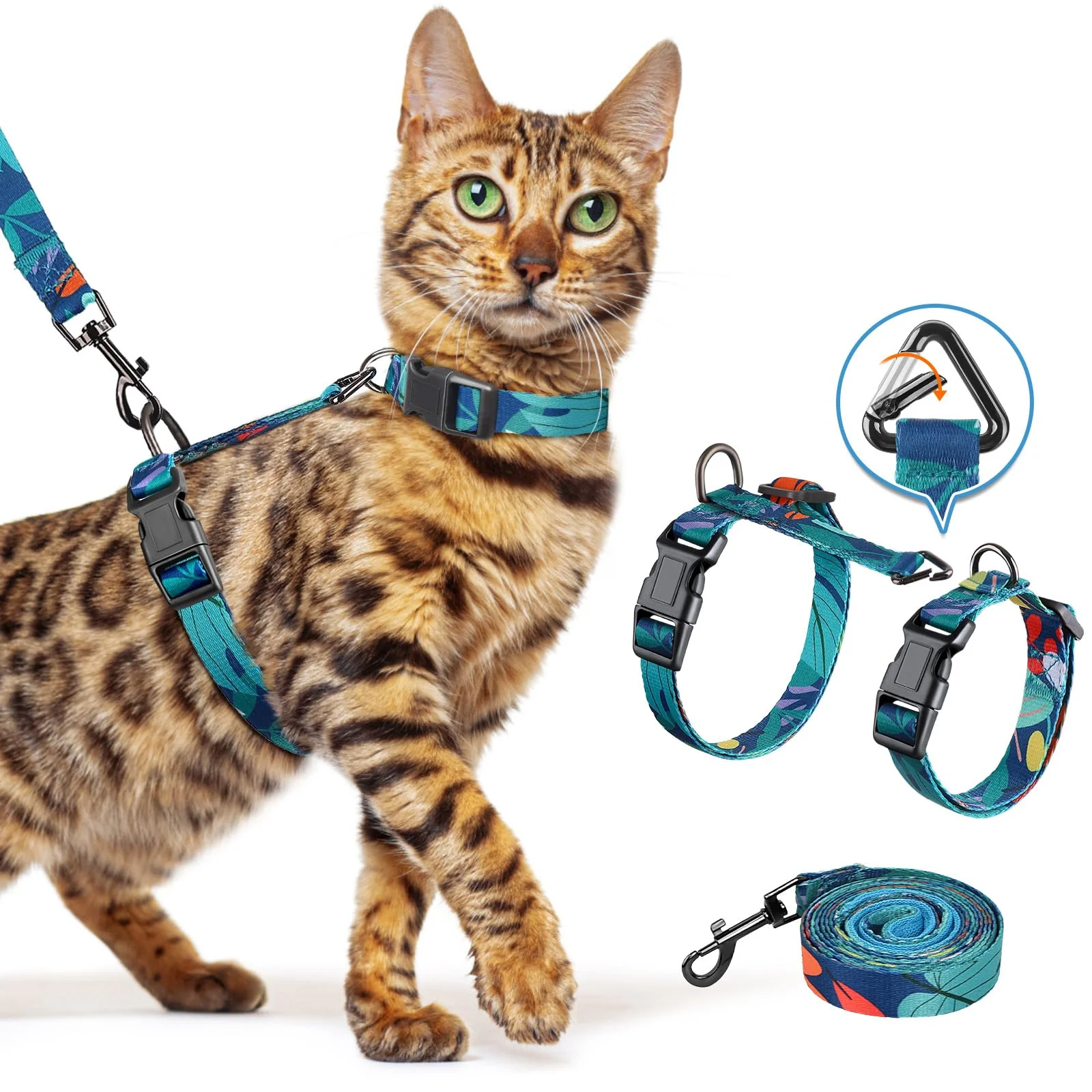 High-Quality Halypet H300 Pro Cat Harness Leash Set — 3-in-1 Lightweight Escape-Proof Luxury