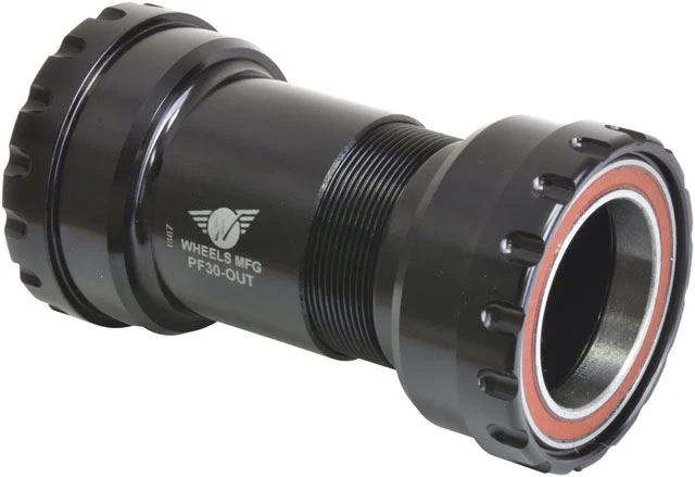 Fine Crafted Wheels Manufacturing PF30 Outboard Bottom Bracket – 30mm Spindle ABEC-5 Angular Contact Bearings PressFit Thread-Together Black Eco-Friendly
