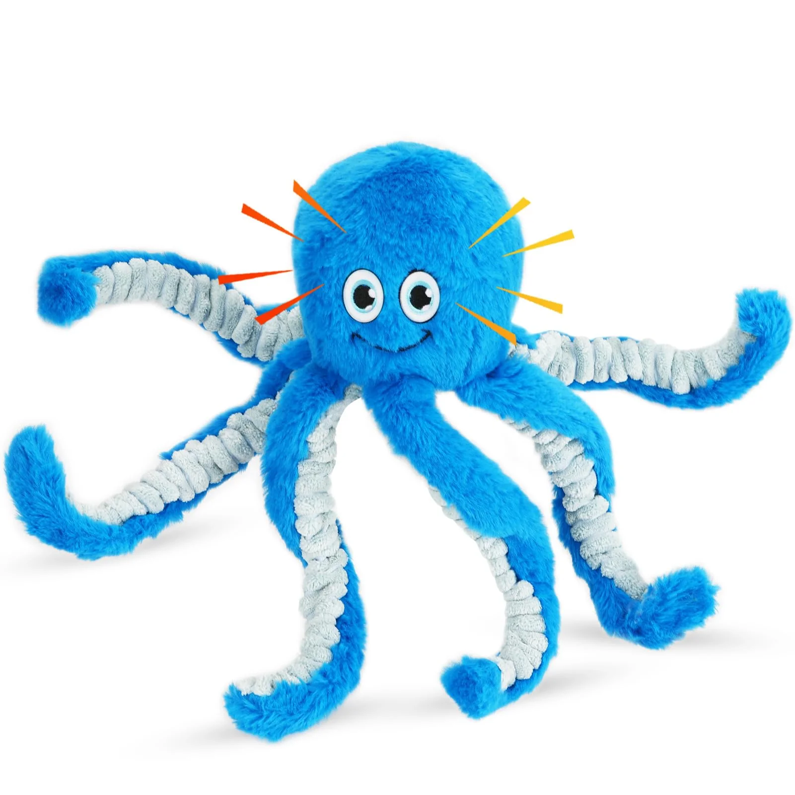 Carefully Designed Eneston Octopus Squeaky Dog Toy – Interactive Plush Tug Chew Toy for All Dog Sizes Official