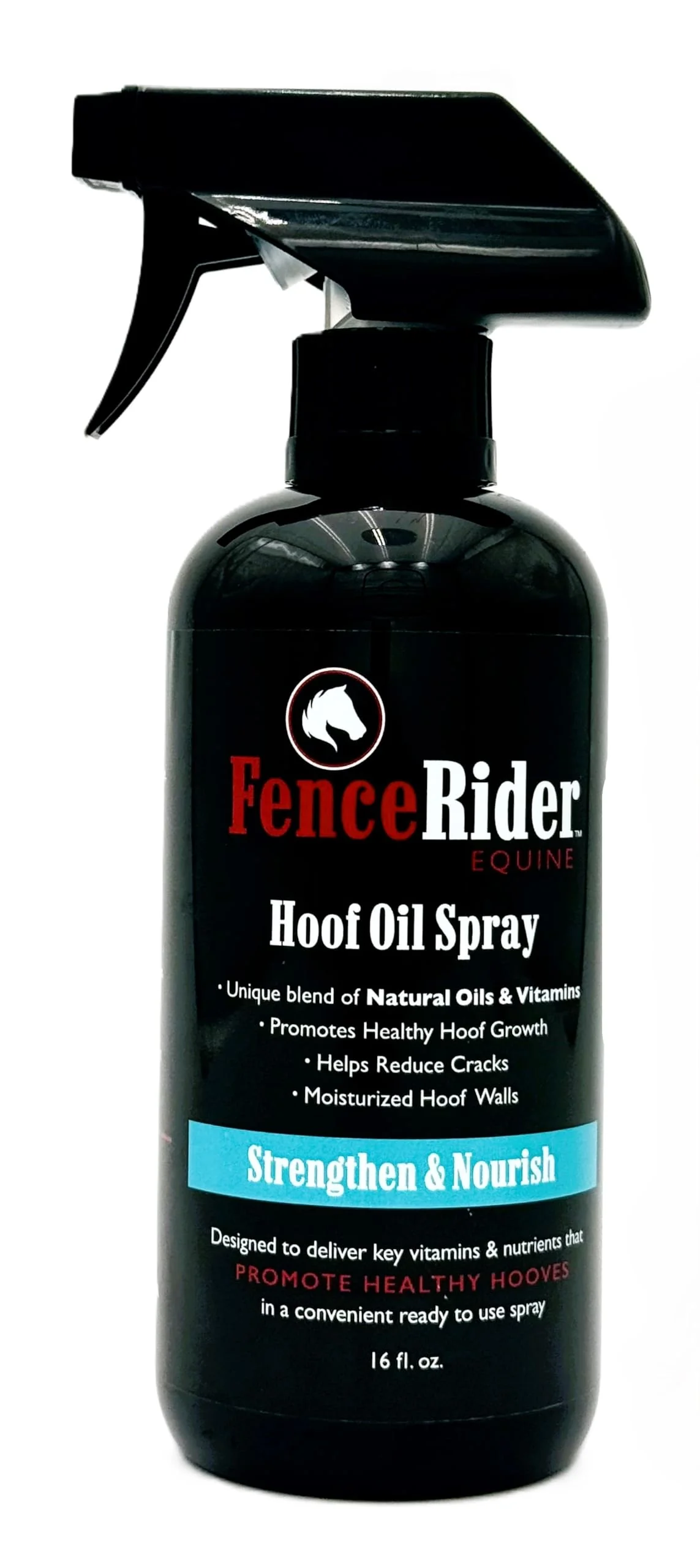 Eco-Friendly FenceRiderEquine Fence Rider Hoof Oil Spray – Natural hoof hydration crack support 16 oz Refined