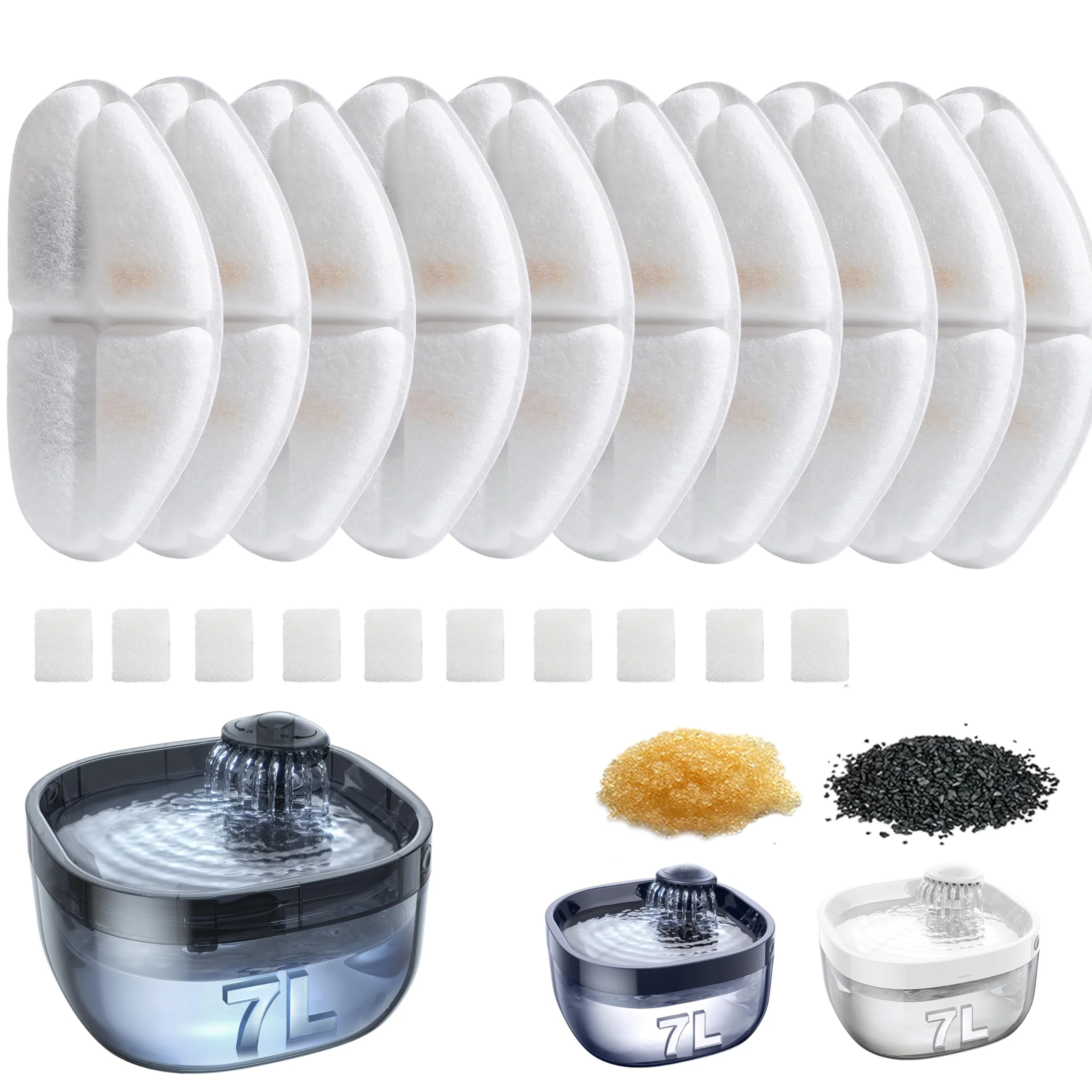 High-End FEELNEEDY 10-Pack Filter s 10-Pack Pump Sponges for FN-W05 7L Dog Water Fountain Modern