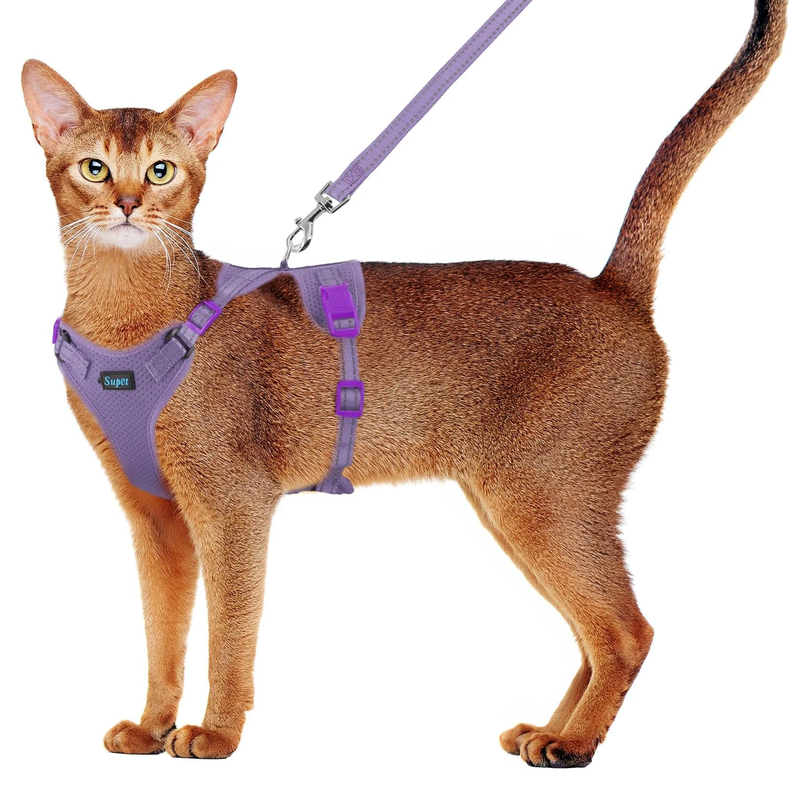 High-Performance Supet Cat Harness and Leash Set – Adjustable Vest Harness with Reflective Trim for Cats Fashionable