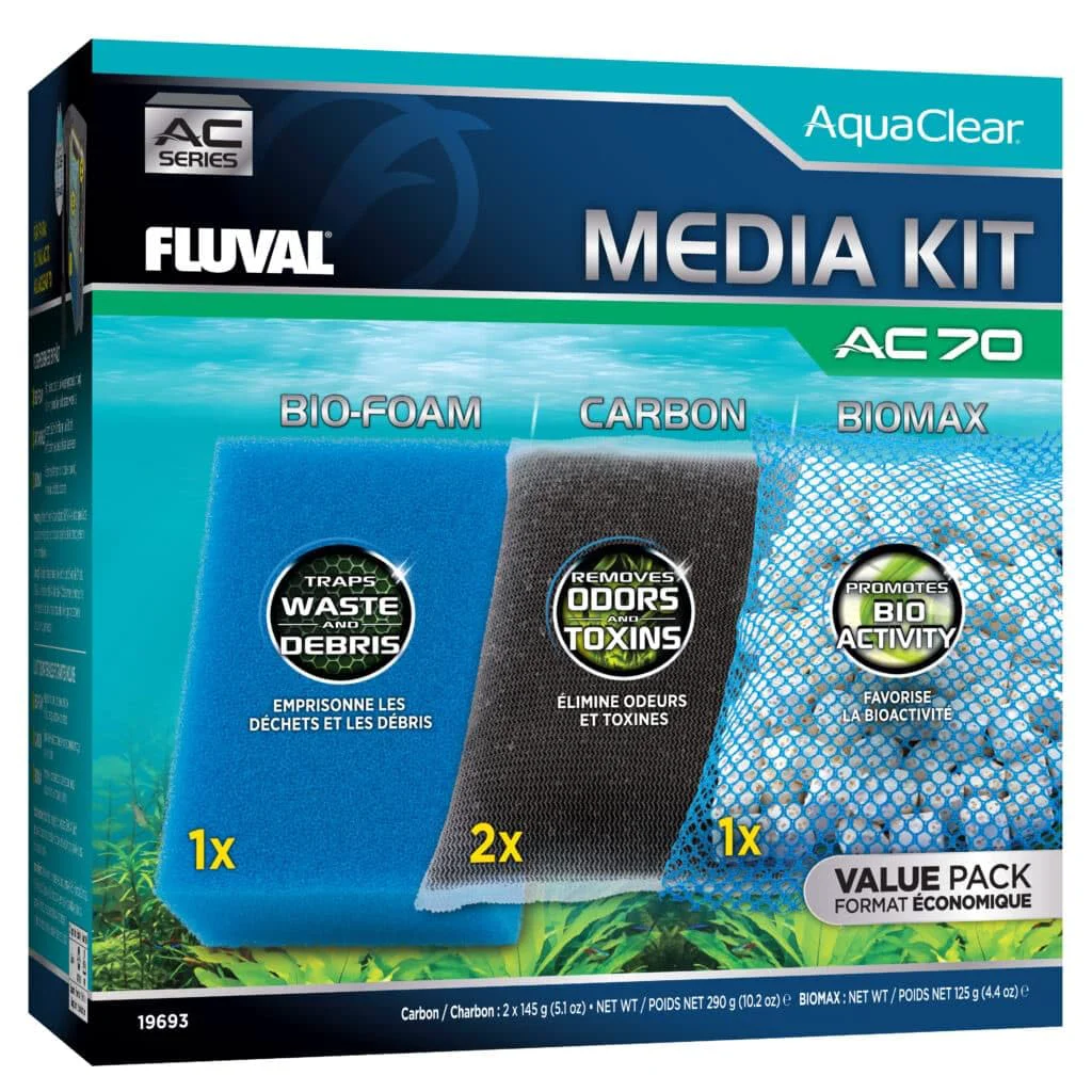 Green Fluval Media Maintenance Kit for AC70 Power Filter Freshwater Saltwater Filtration Dependable