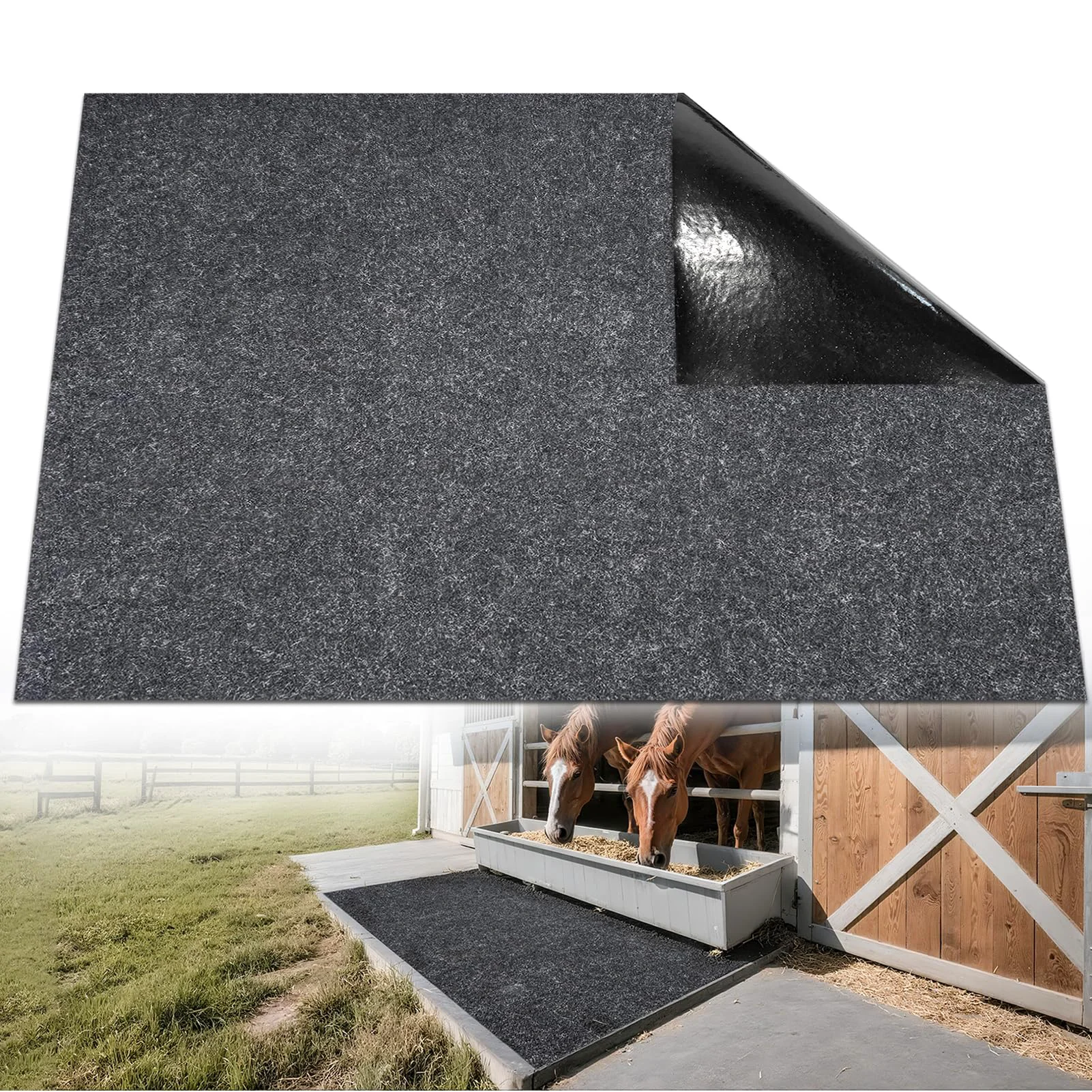 High-Performance Wibeelee 4×6 ft Horse Stable Mat – Lightweight Cuttable Non-Slip Back Durable Water-Absorbent Eco-Friendly