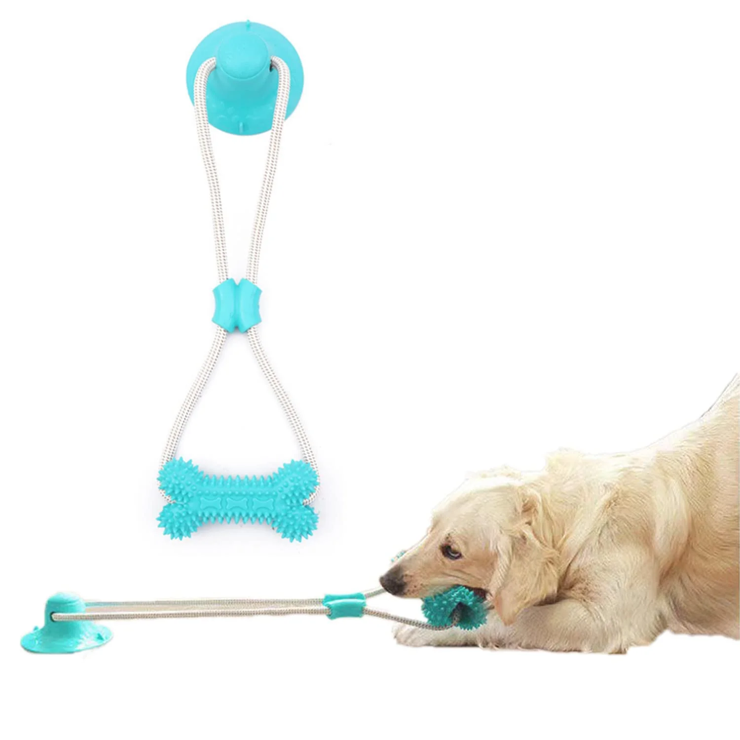 Elite Nafudom Dog Chew Tug – Suction Cup Interactive Toy Blue Upgrade Advanced